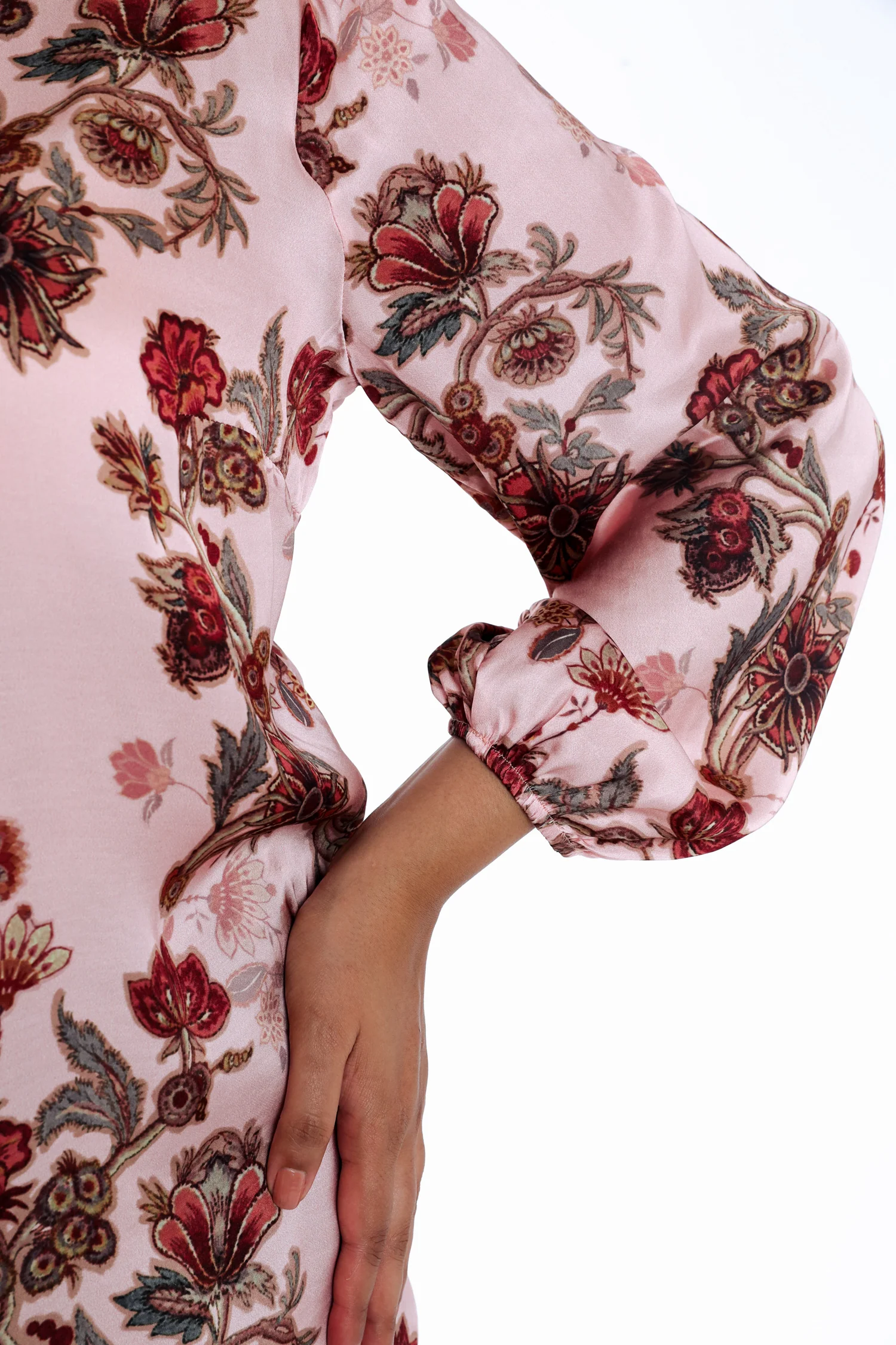 Overhemd van viscose met bloemenprint lavalier - Image 4