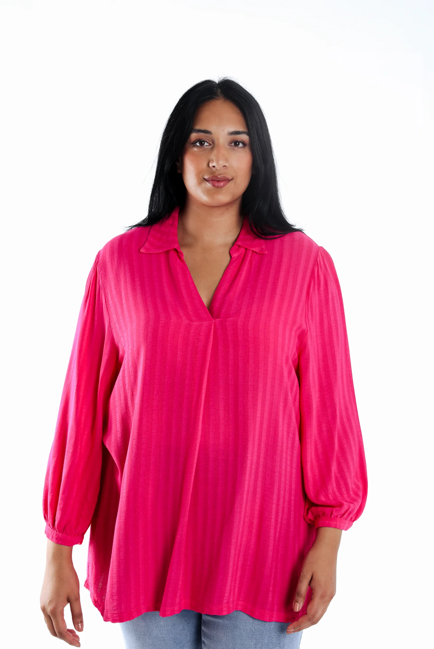 Effen viscose overhemd