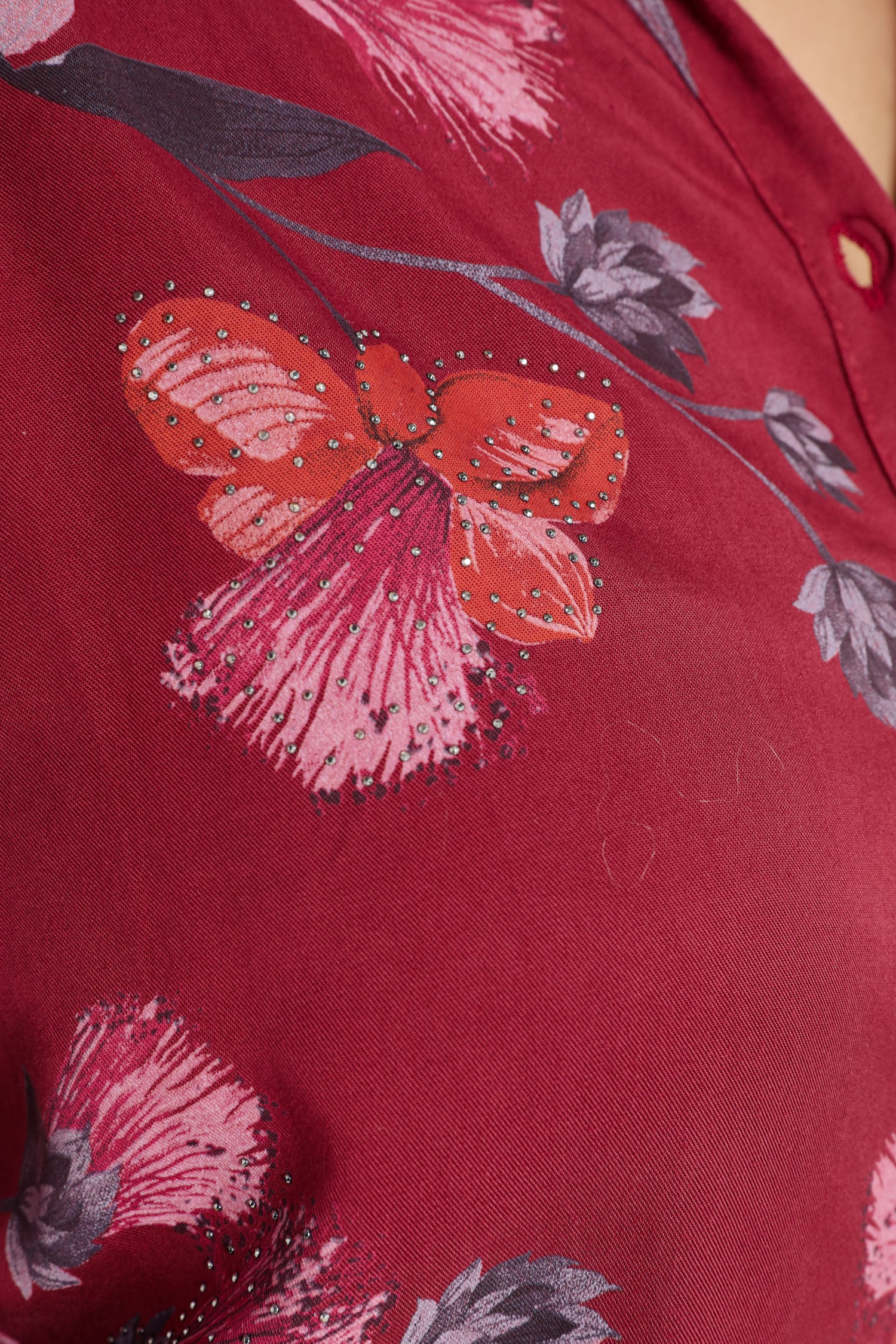 Hemd met bloemenprint en strasssteentjes - Image 5