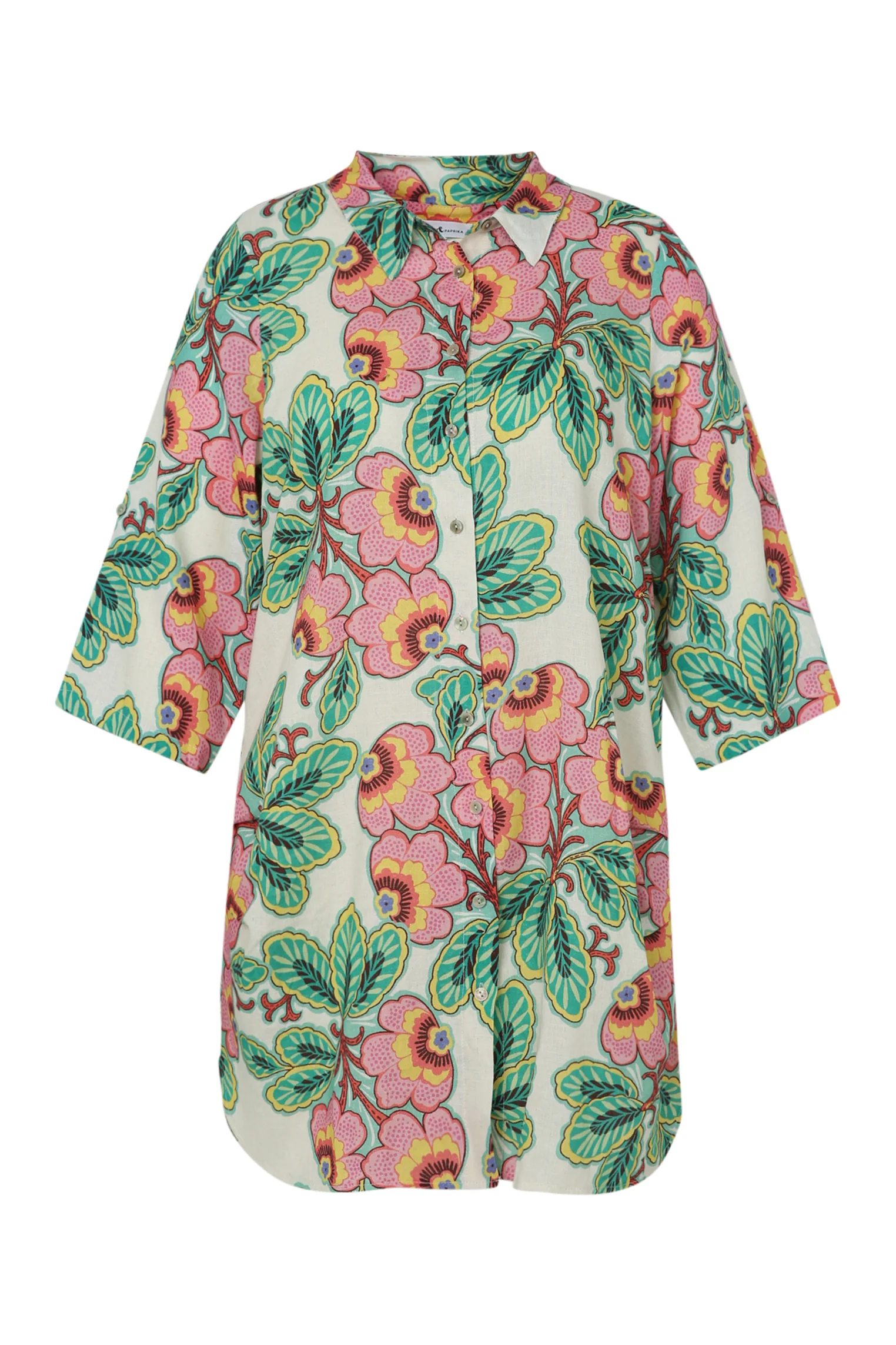 Lange blouse van linnen en viscose met bloemenprint - Image 10