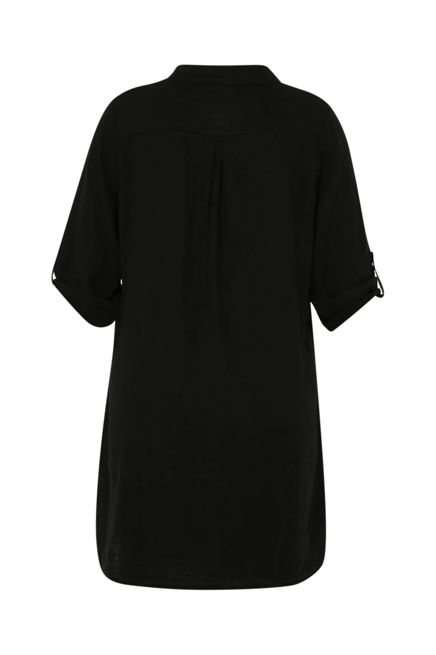 Effen lange linnen en viscose blouse - Image 33