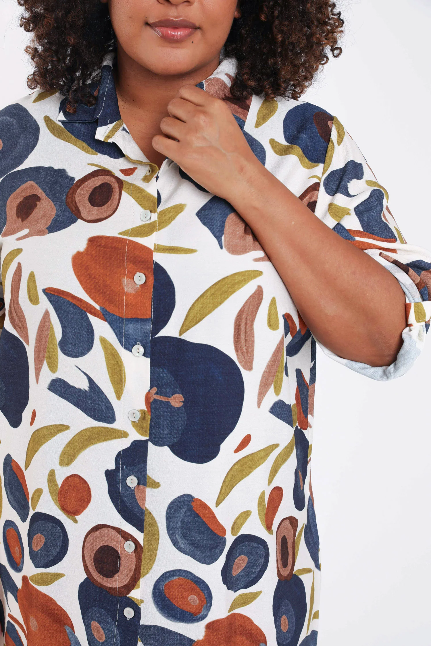 Lange blouse van viscose met klaproosprint - Image 3