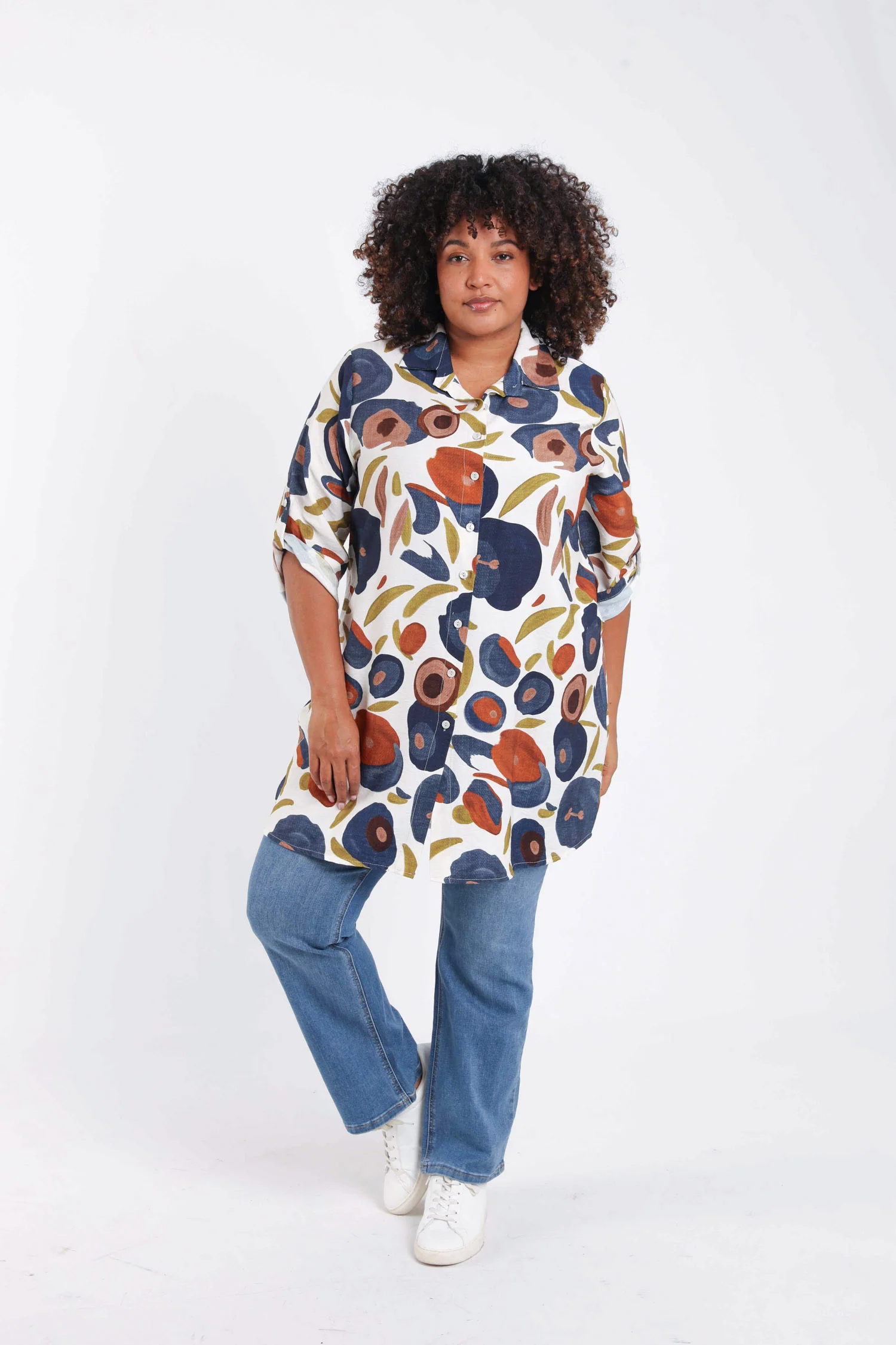 Lange blouse van viscose met klaproosprint - Image 8