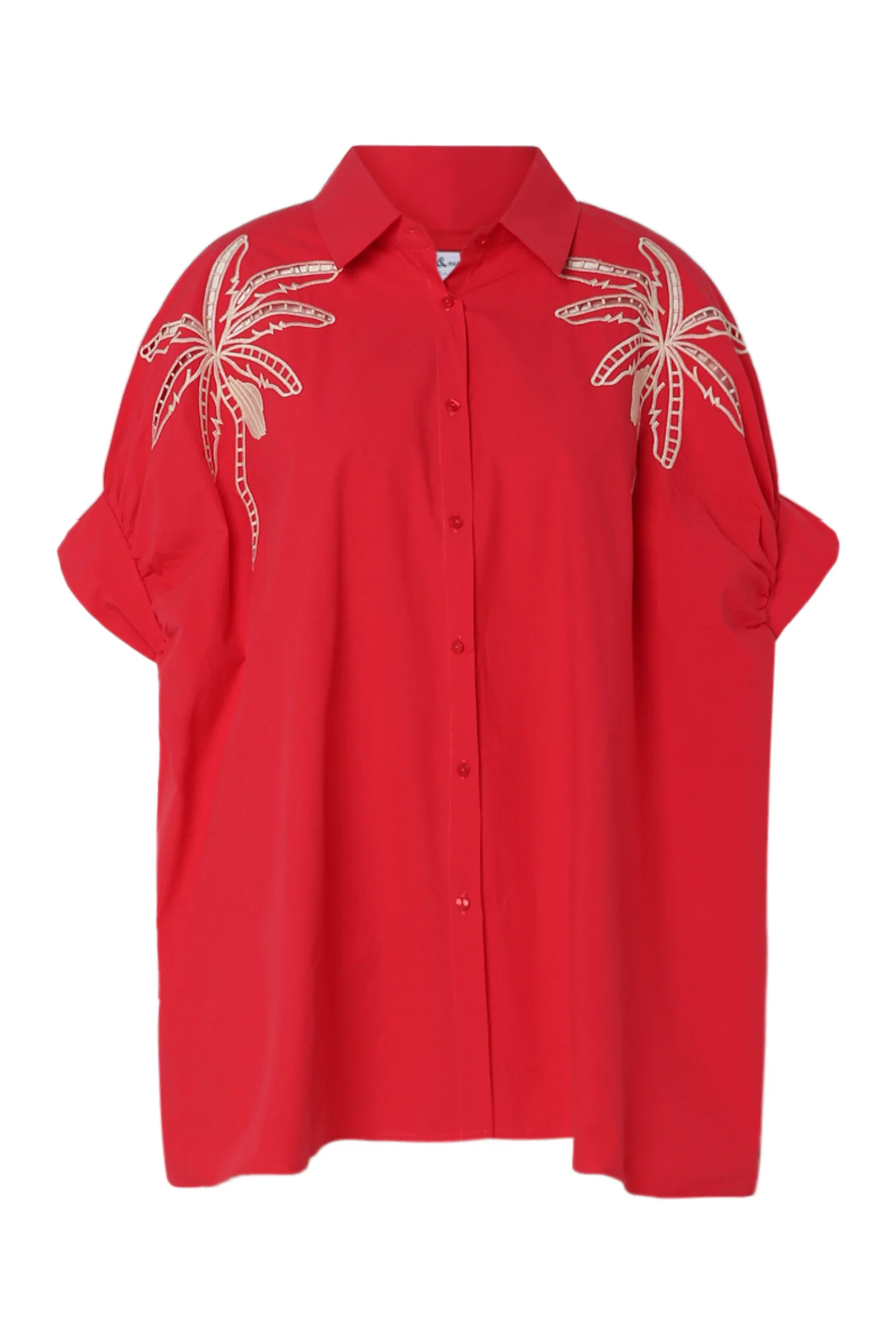 Oversized katoenen blouse met borduursels - Image 10