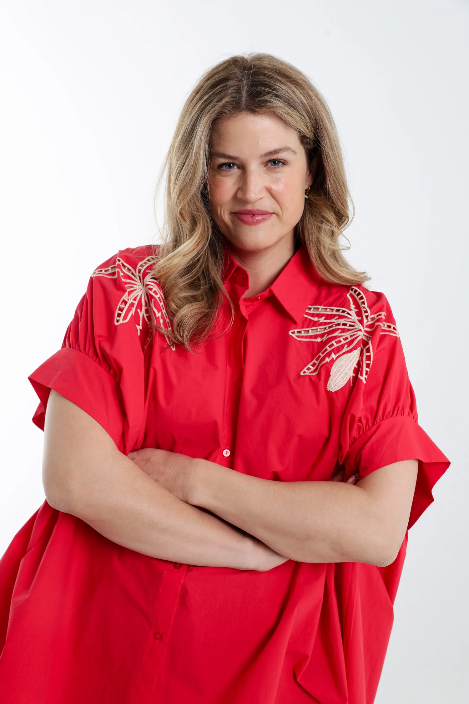 Oversized katoenen blouse met borduursels - Image 5