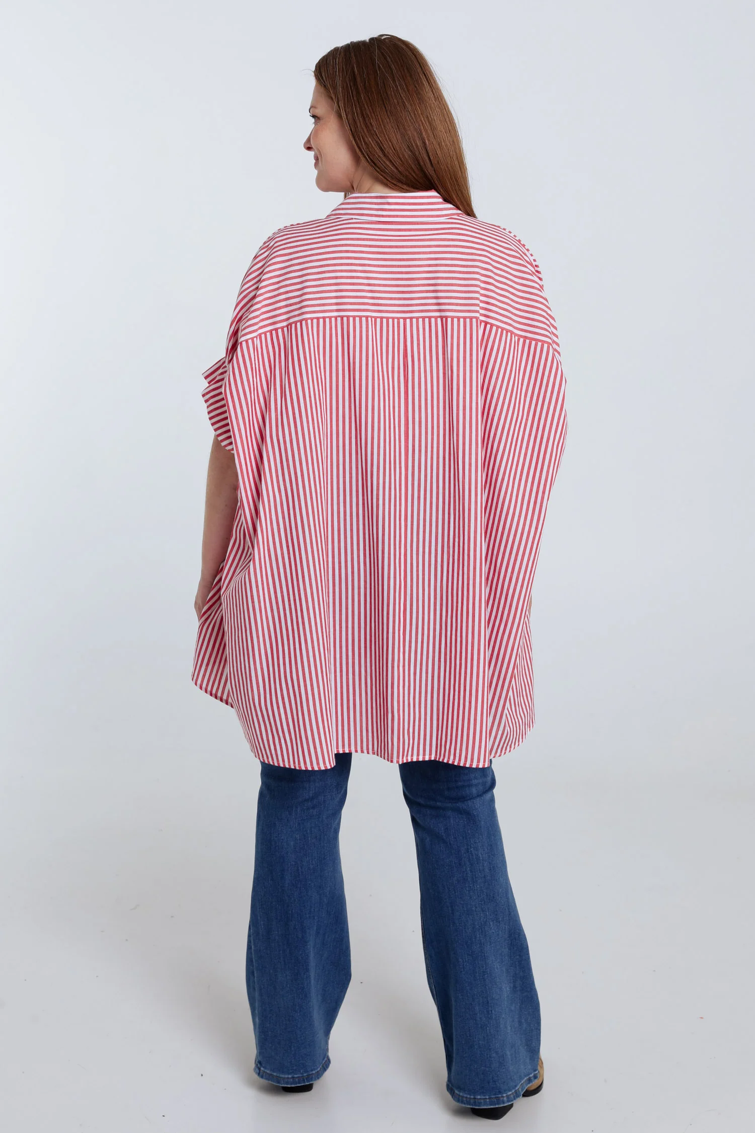 Oversized gestreepte katoenen shirt met borduursels - Image 13