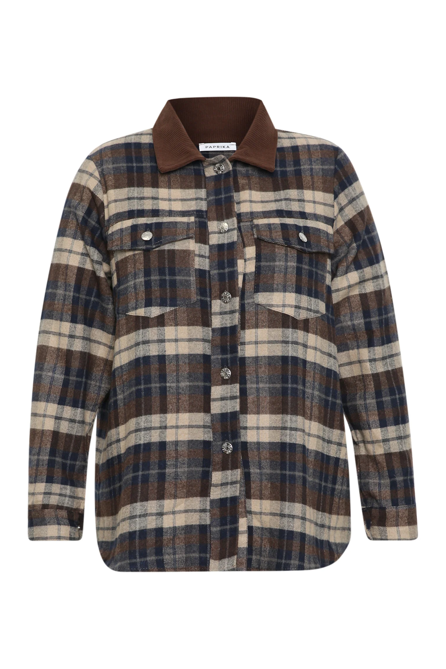 Geruit blouse met fluwelen kraag - Image 9