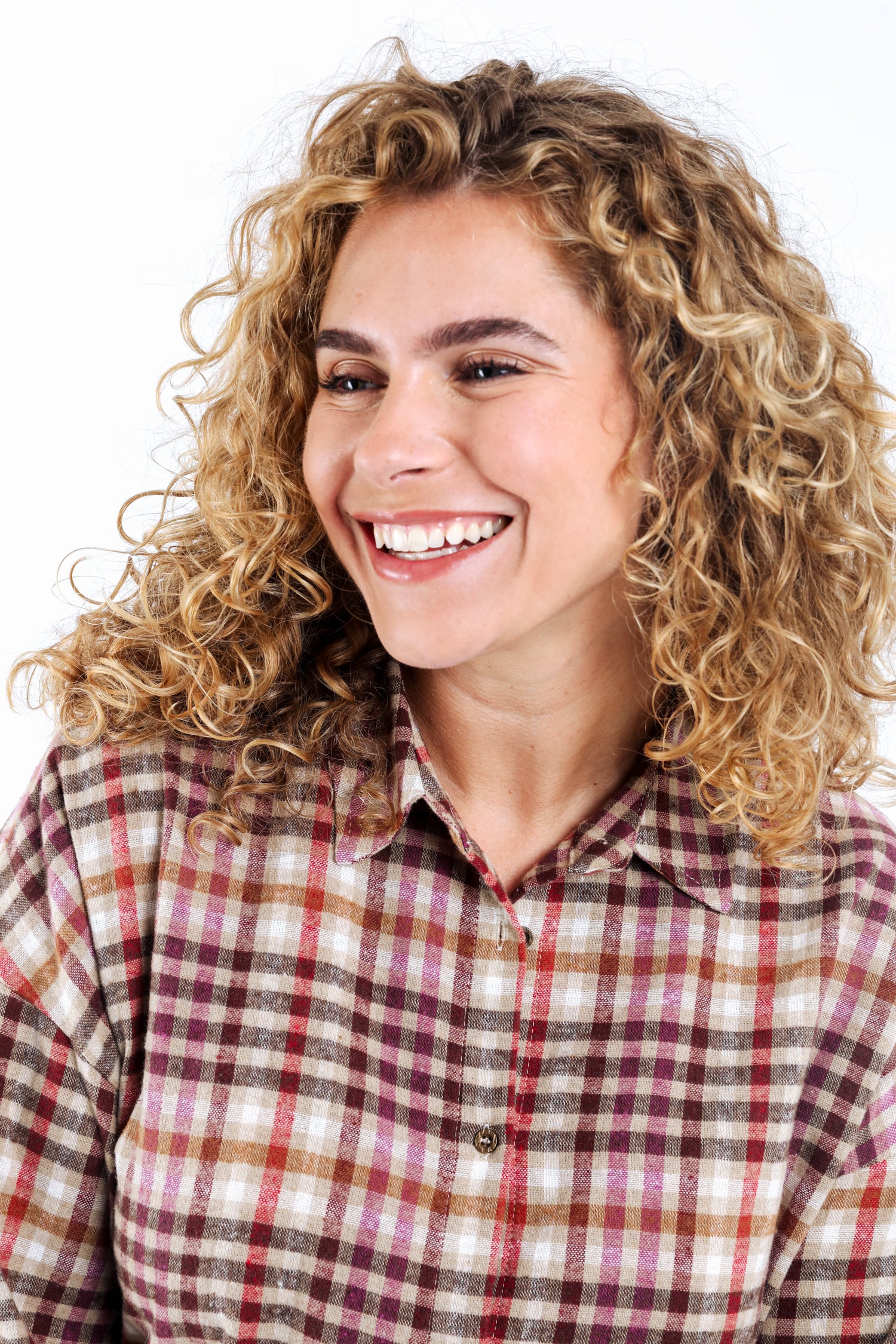 Blouse van katoen met geruit dessin - Image 3
