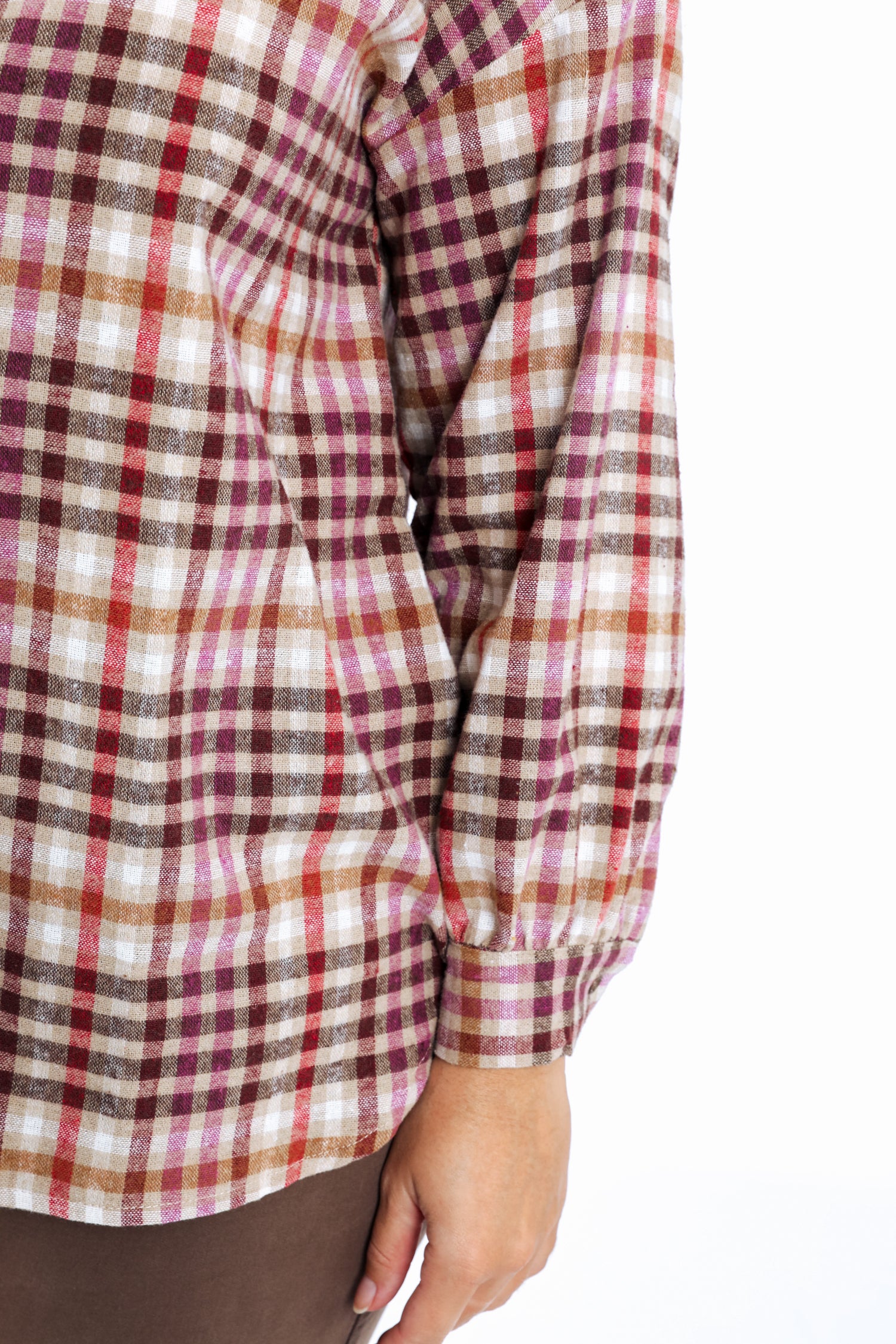 Blouse van katoen met geruit dessin - Image 4