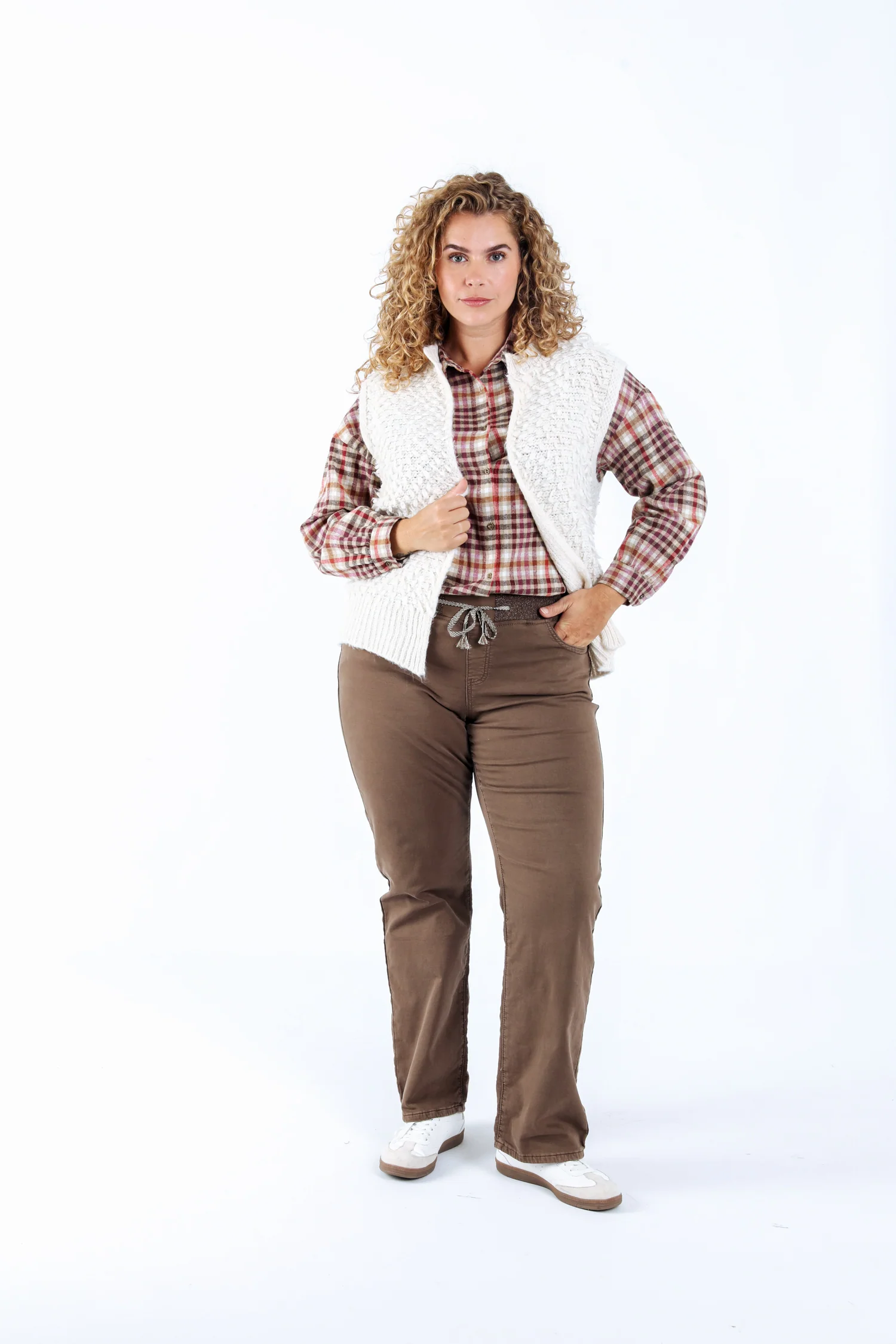 Blouse van katoen met geruit dessin - Image 6