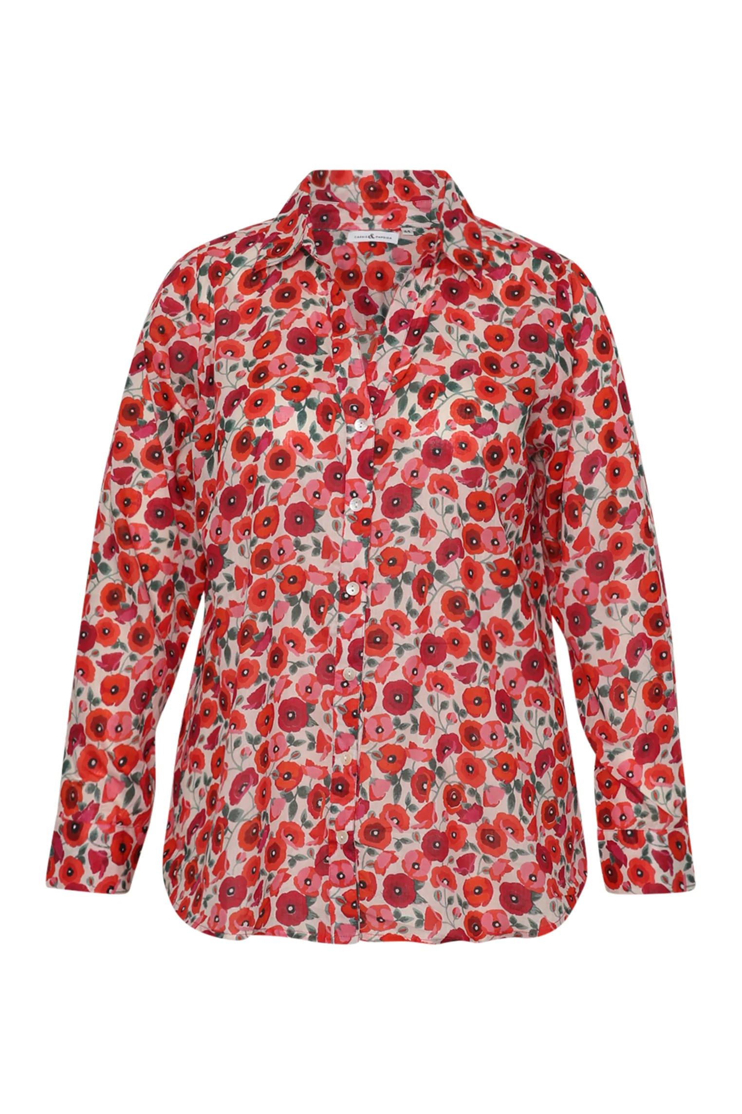 Blouse van katoen met klaproosprint - Image 8