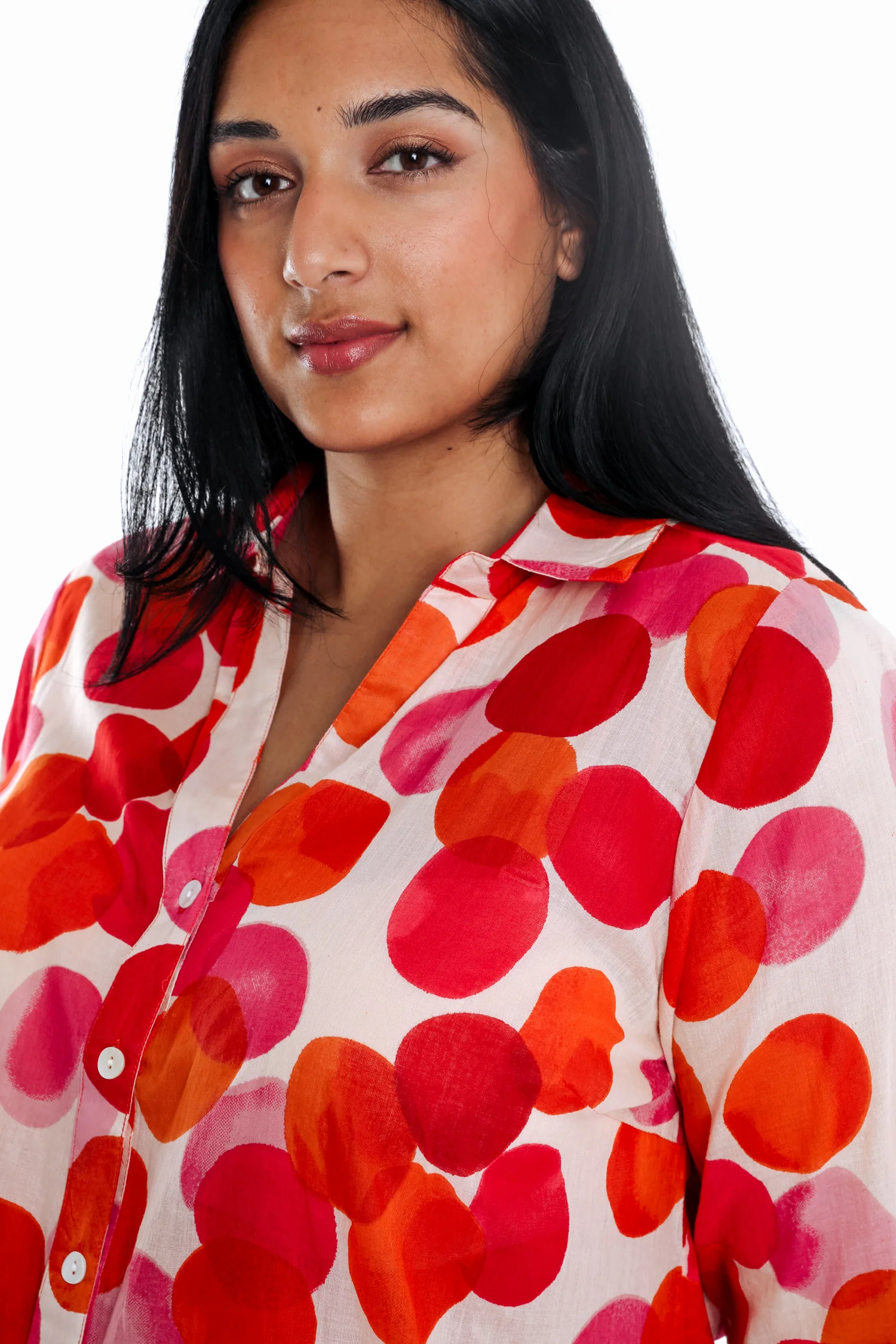 Blouse van katoen met ronde print - Image 5
