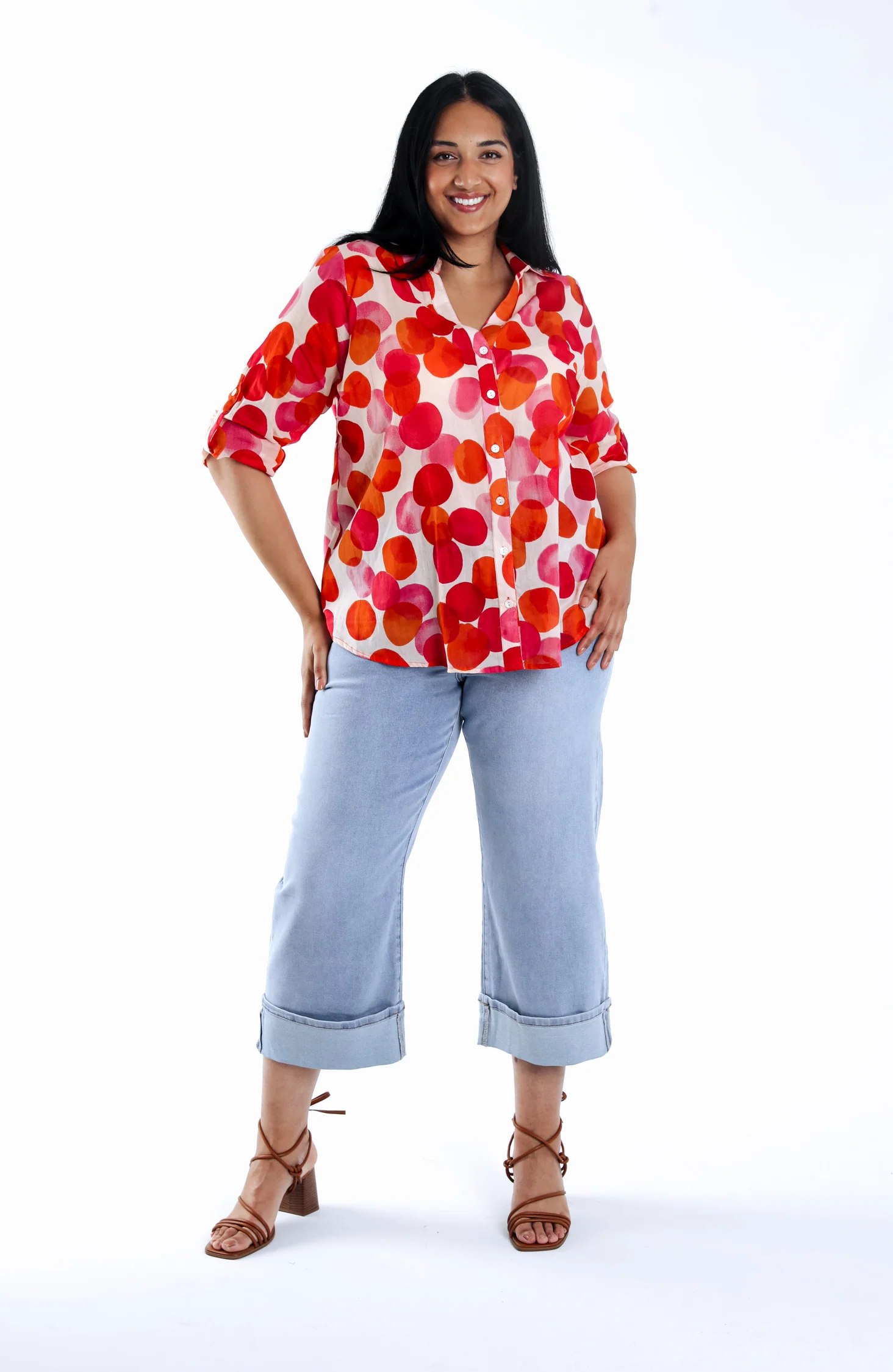 Blouse van katoen met ronde print - Image 8