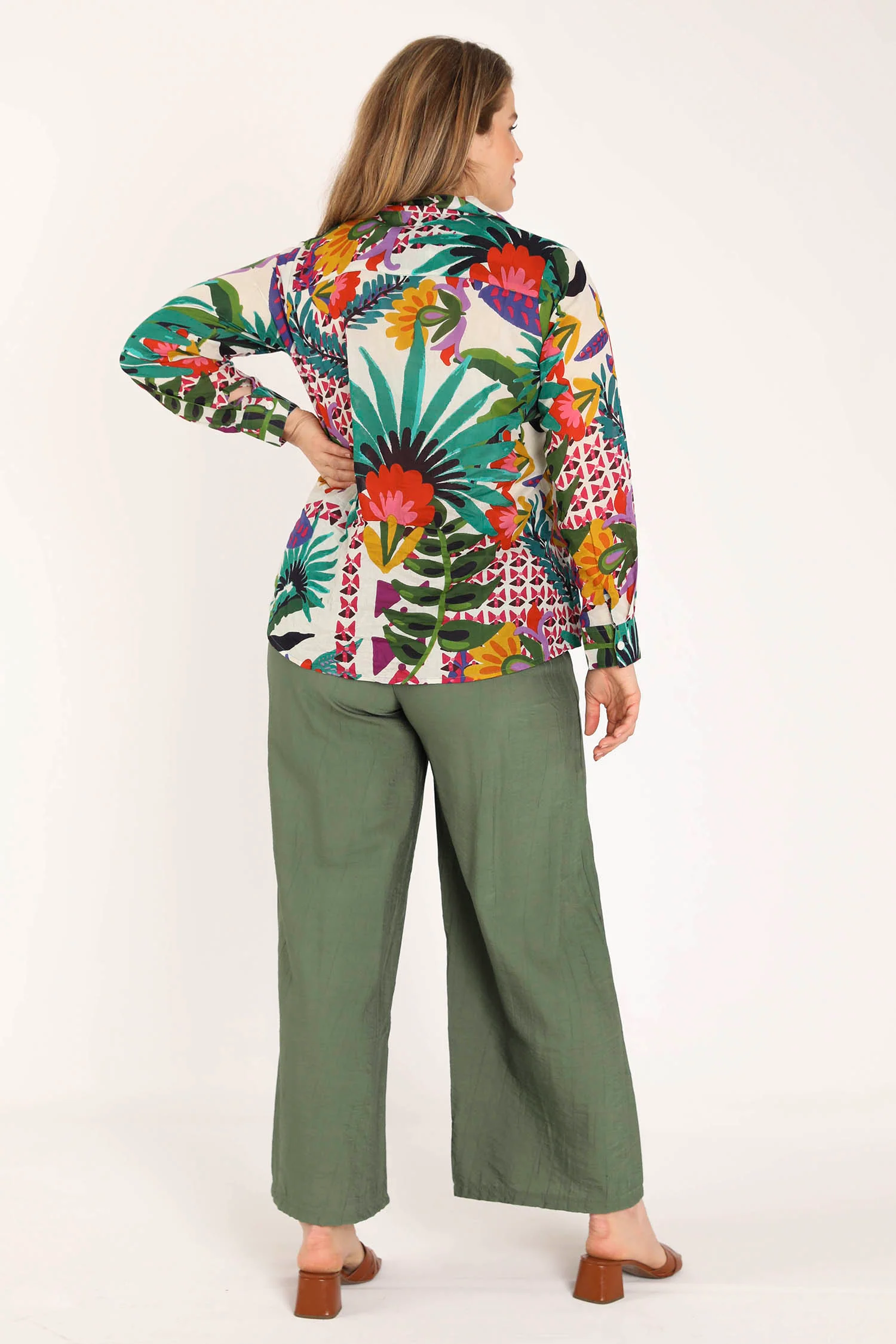 Blouse van katoen met tropische print - Image 2