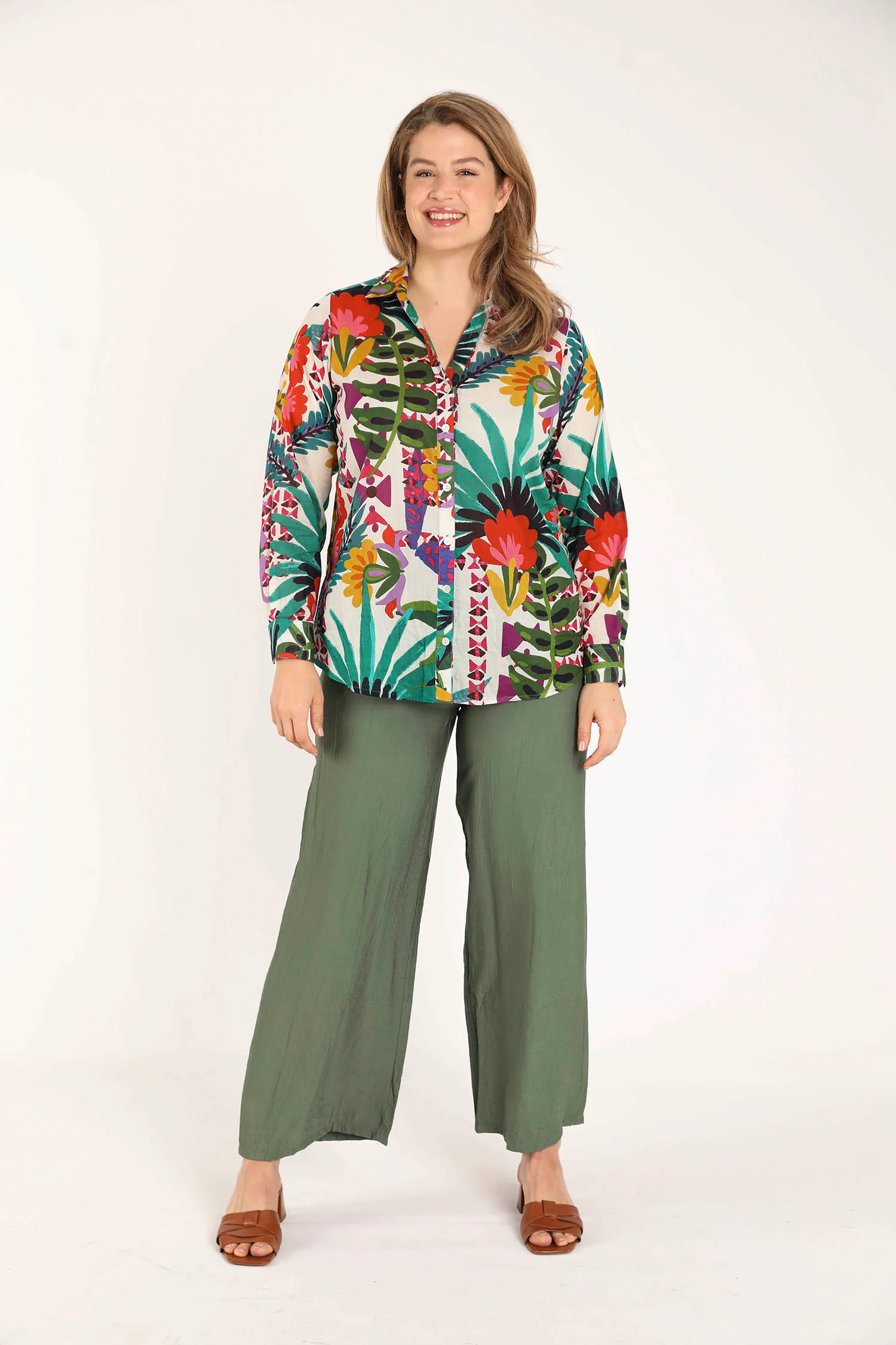 Blouse van katoen met tropische print - Image 7