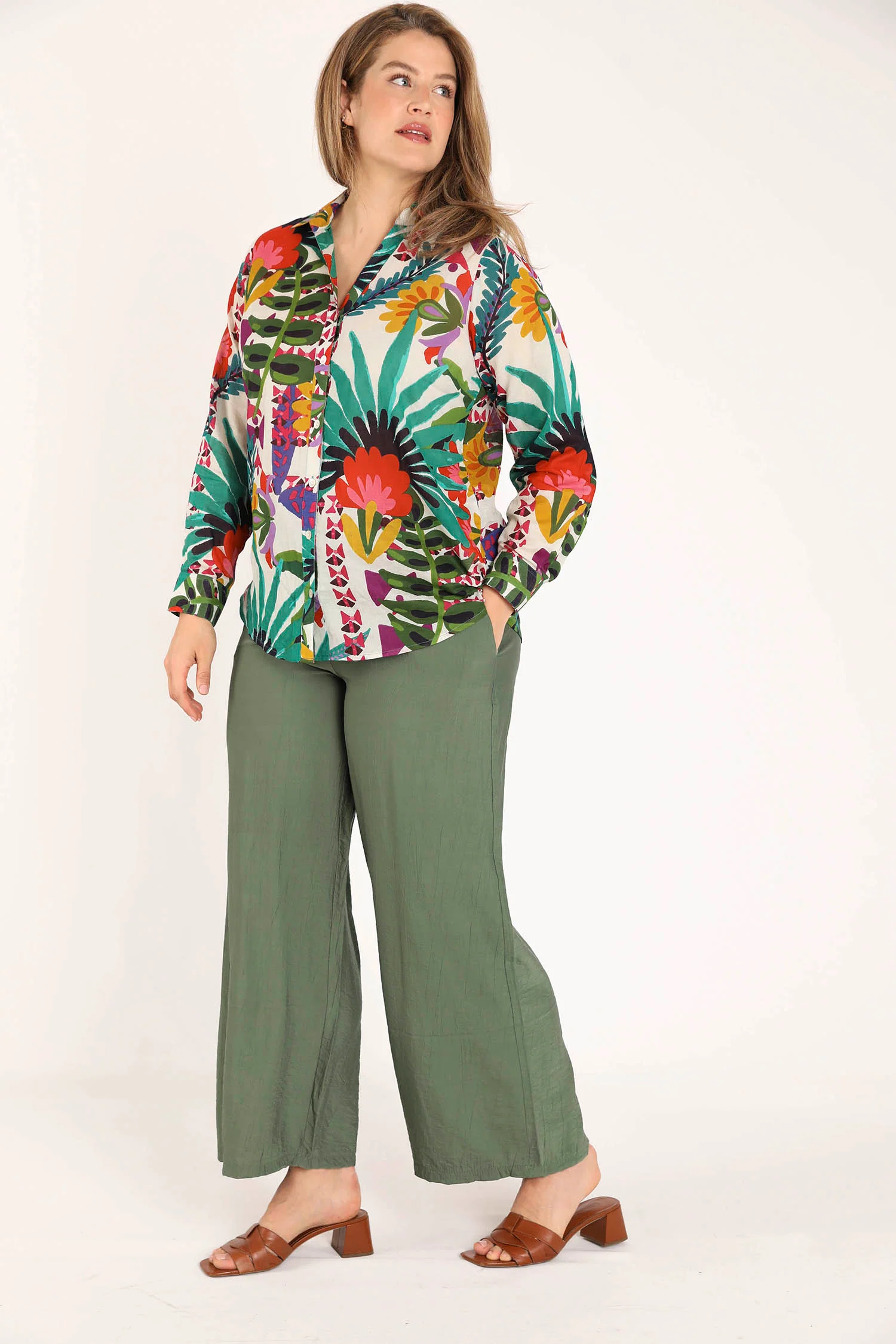 Blouse van katoen met tropische print - Image 9