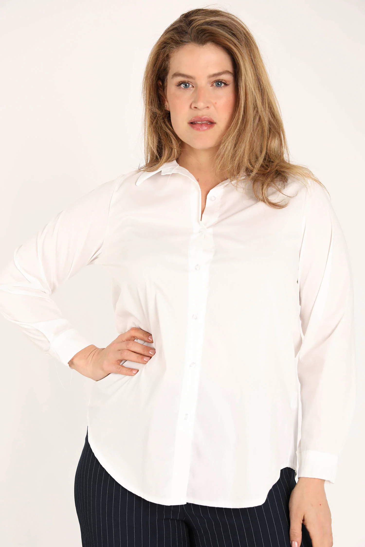 Blouse van effen katoen