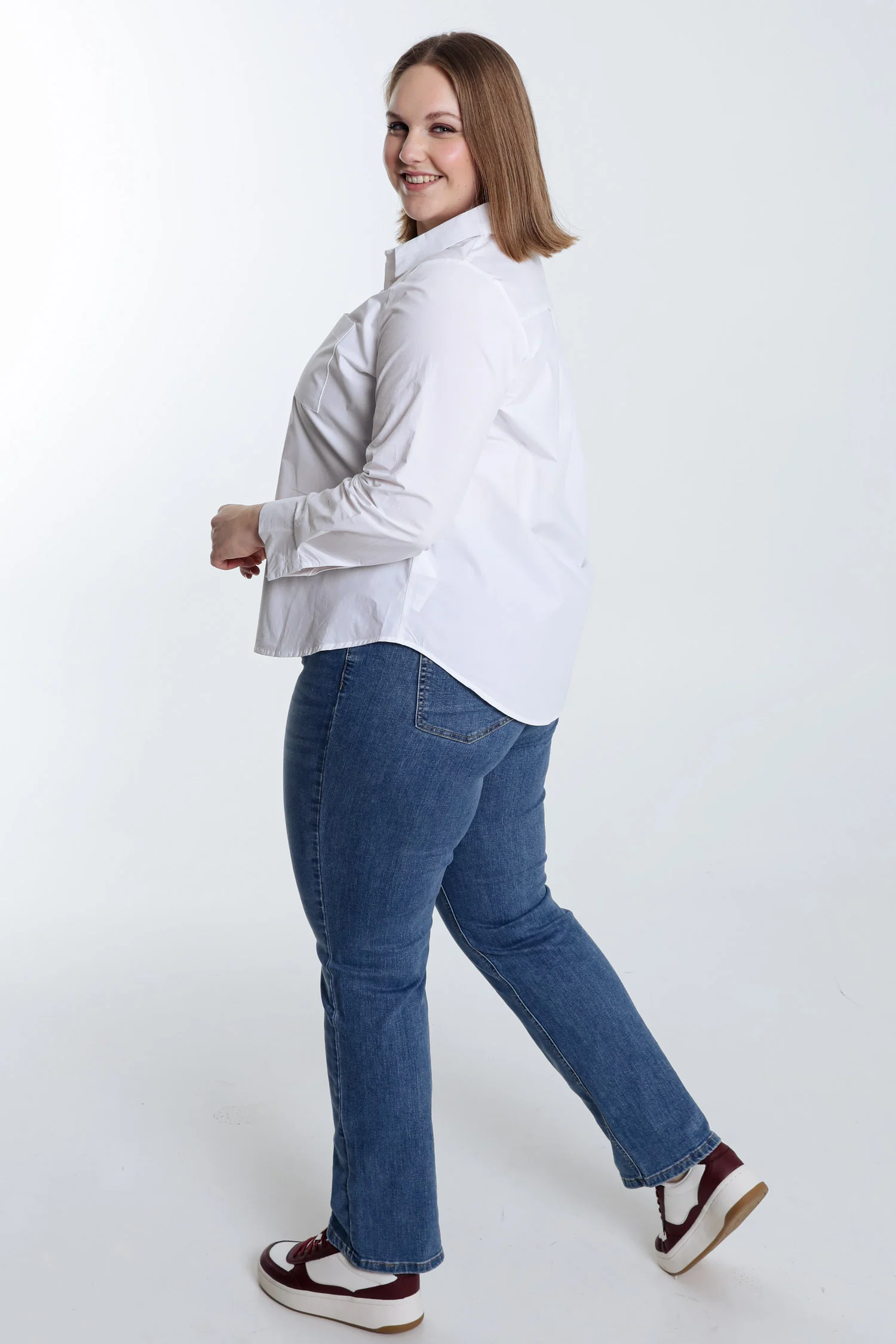 Blouse van effen katoen - Image 2