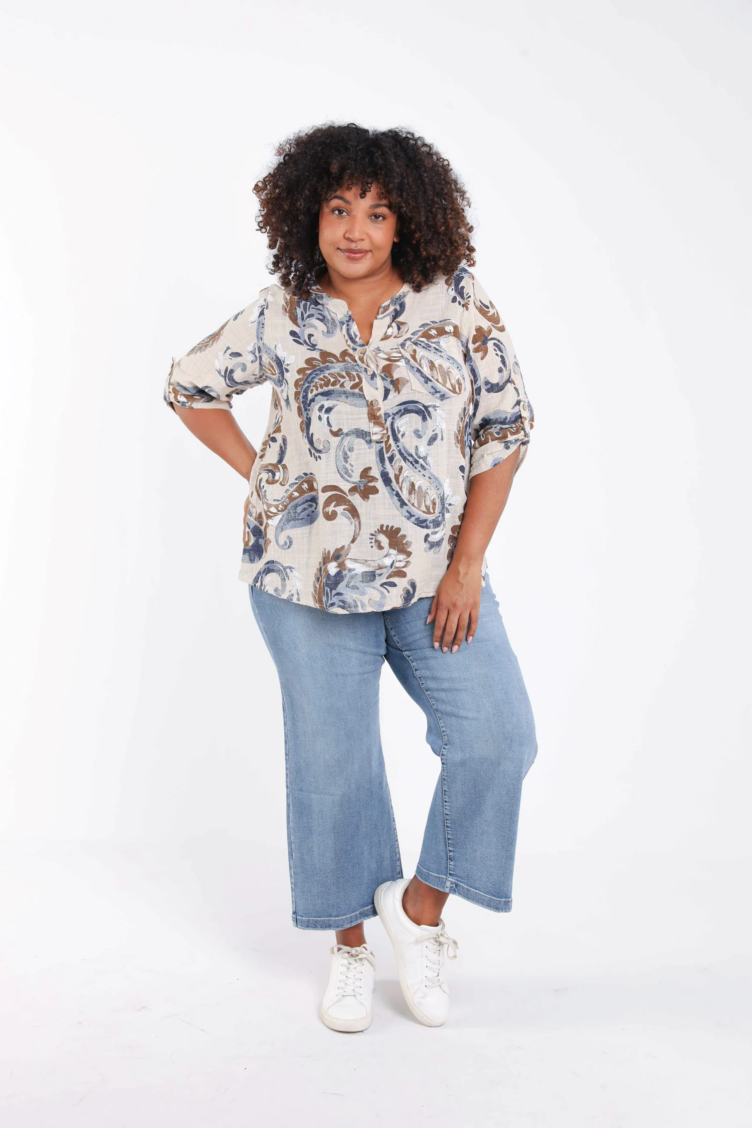 Blouse van katoengaas met paisleyprint - Image 7