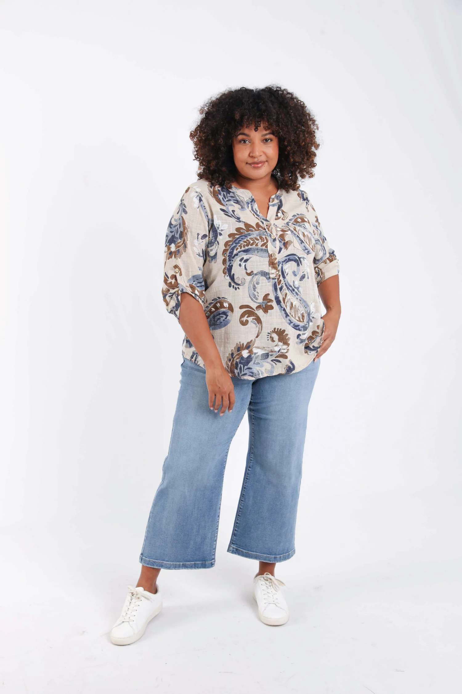 Blouse van katoengaas met paisleyprint - Image 9