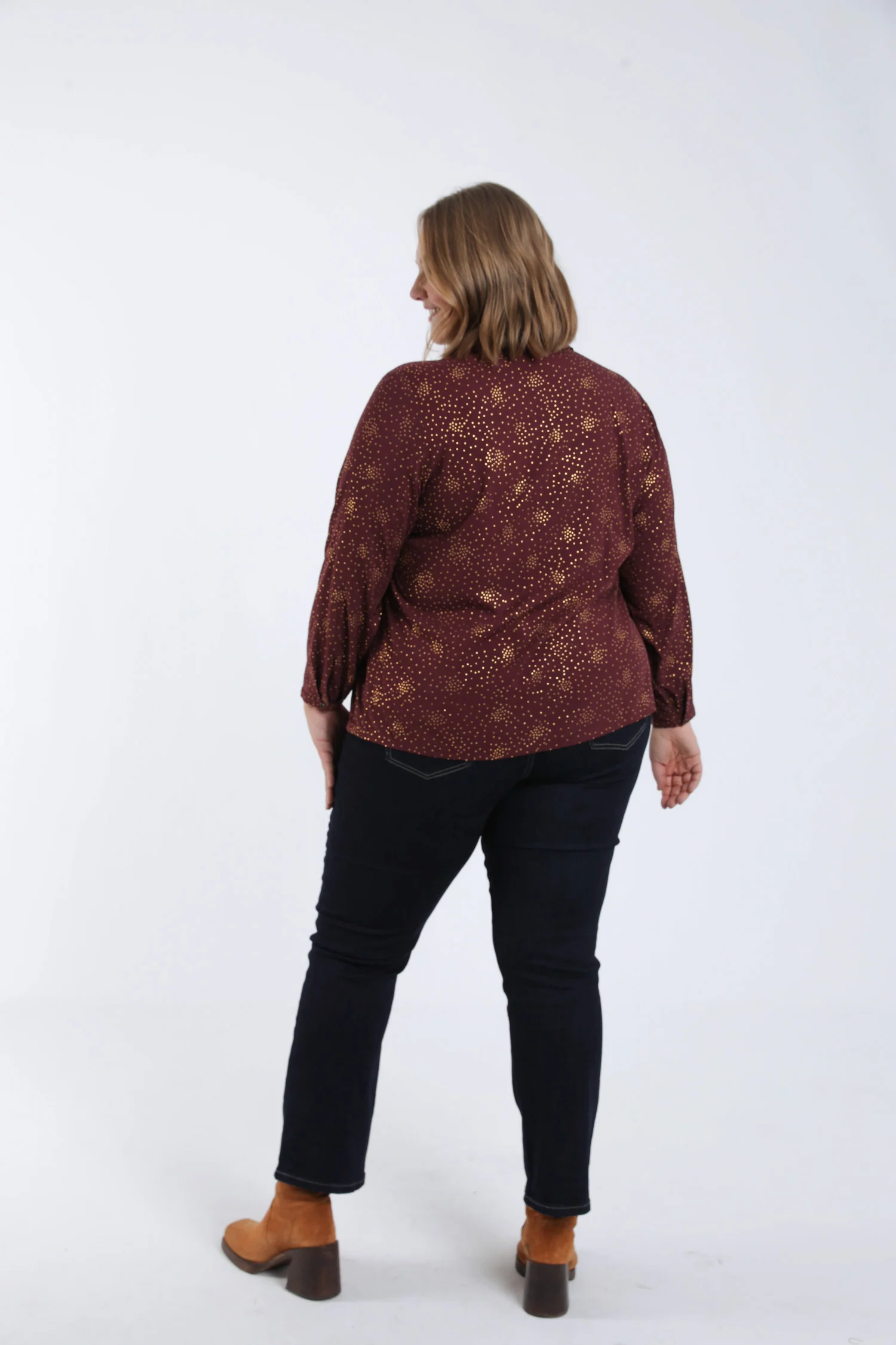 Blouse van viscose met stippen en foil-detail - Image 2