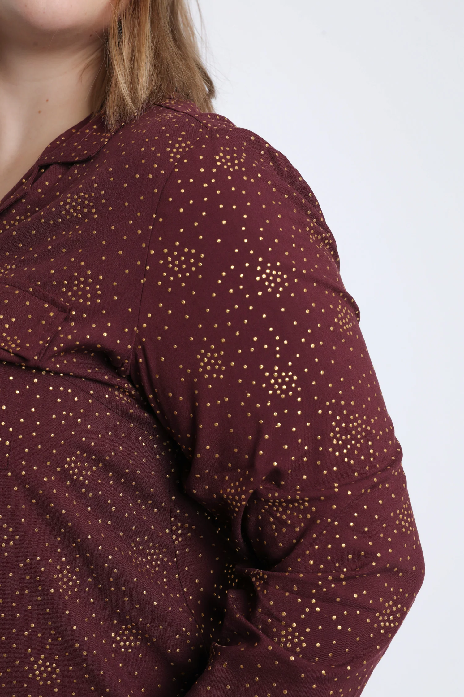 Blouse van viscose met stippen en foil-detail - Image 4