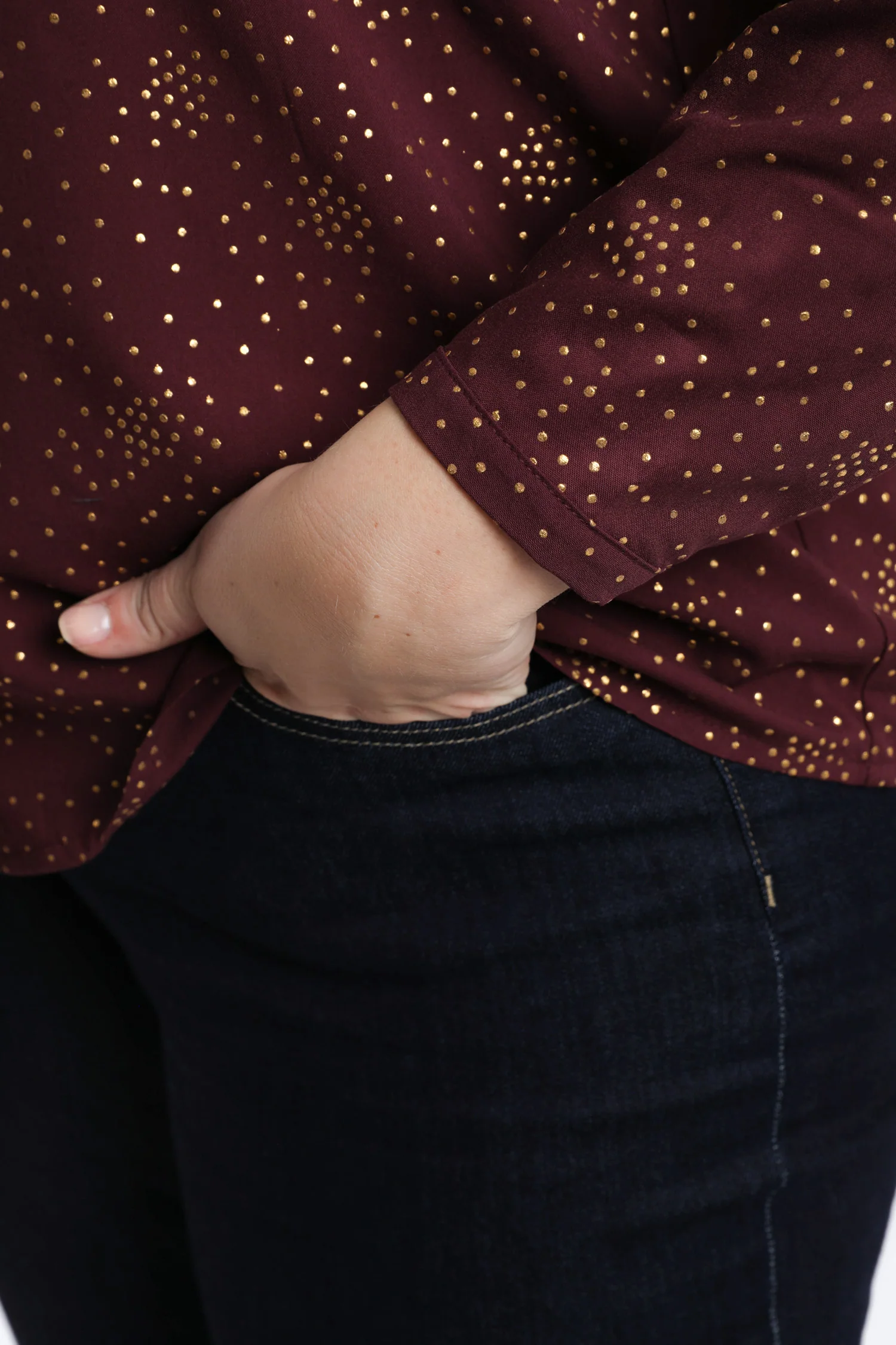 Blouse van viscose met stippen en foil-detail - Image 5