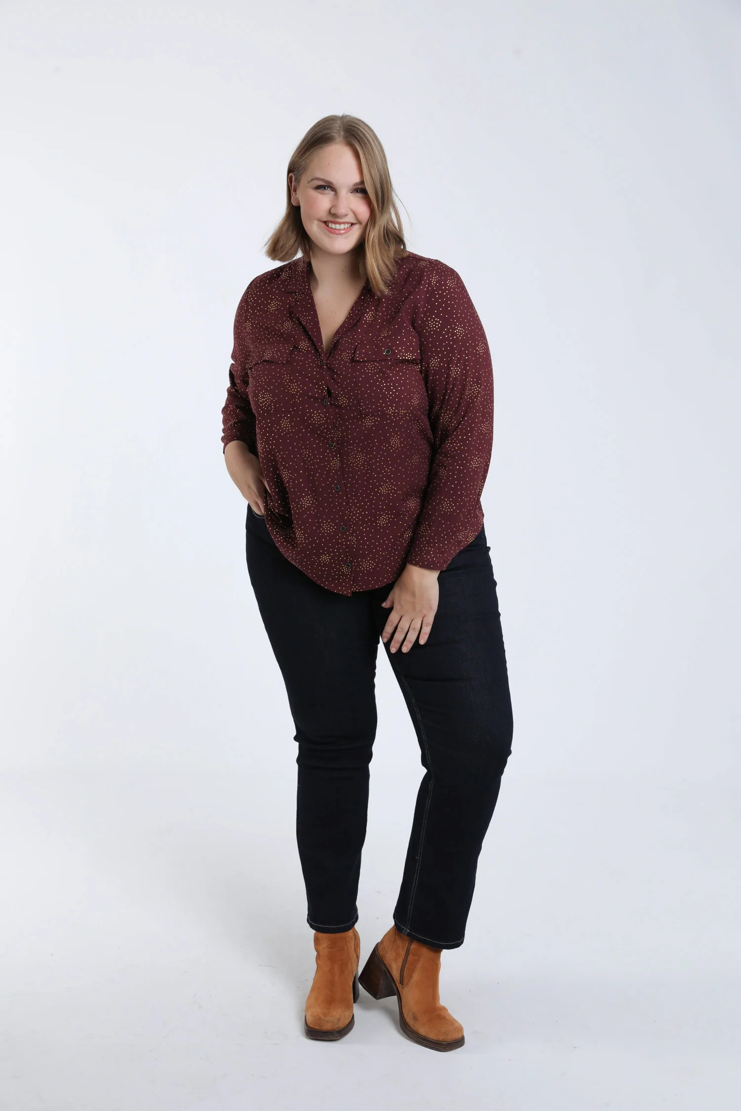 Blouse van viscose met stippen en foil-detail - Image 8