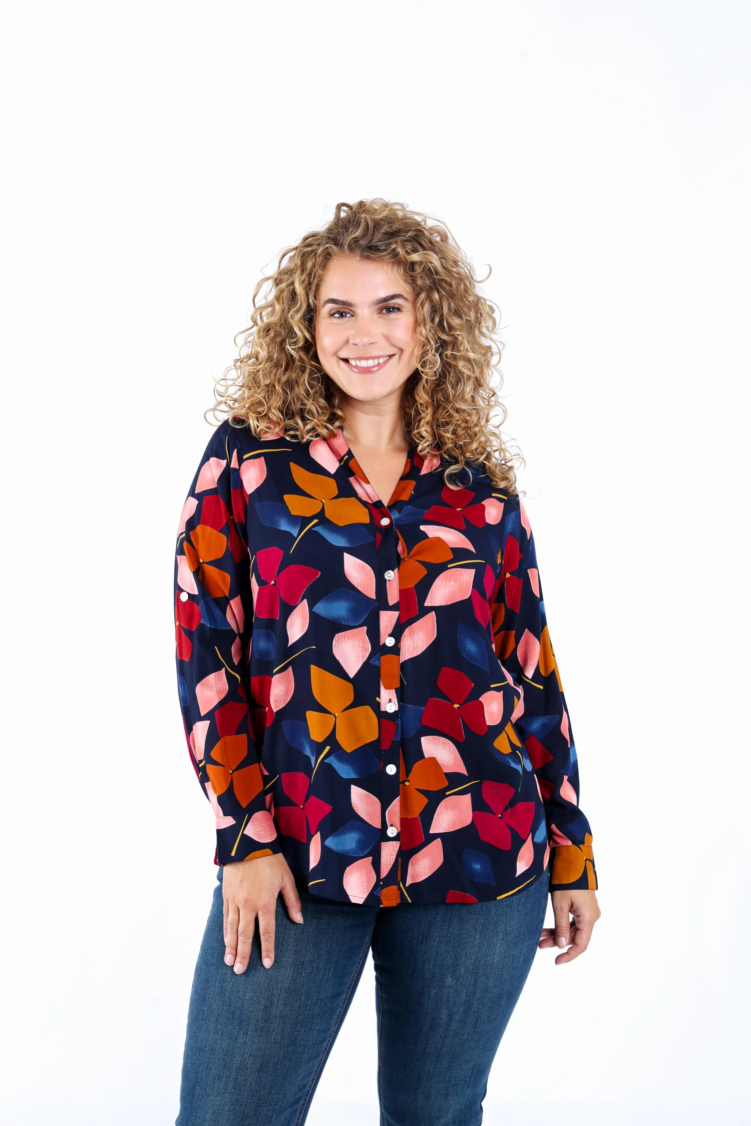 Blouse van viscose met bloemenprint
