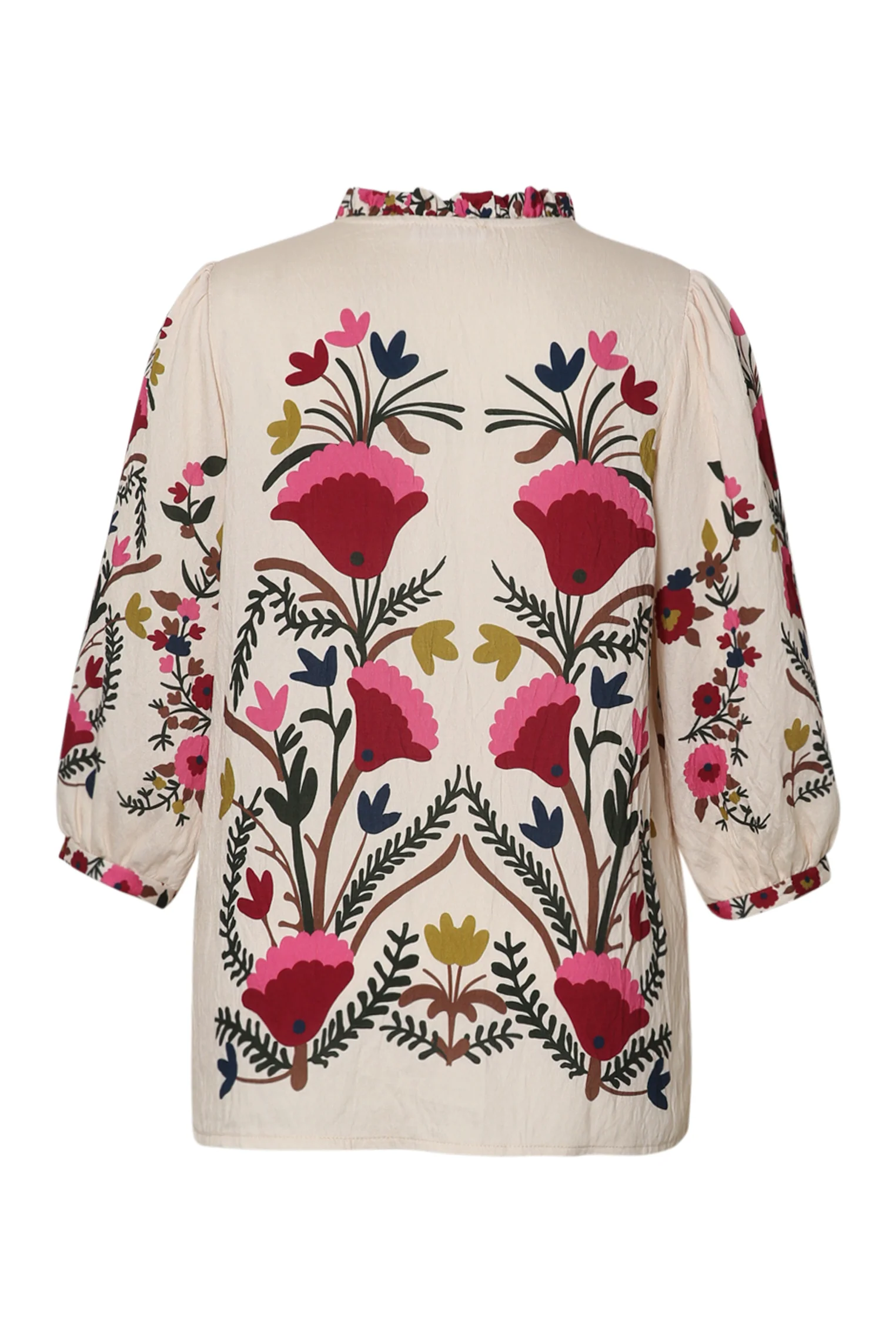 Blouse van bedrukt viscose met folk bloemenprint - Image 11