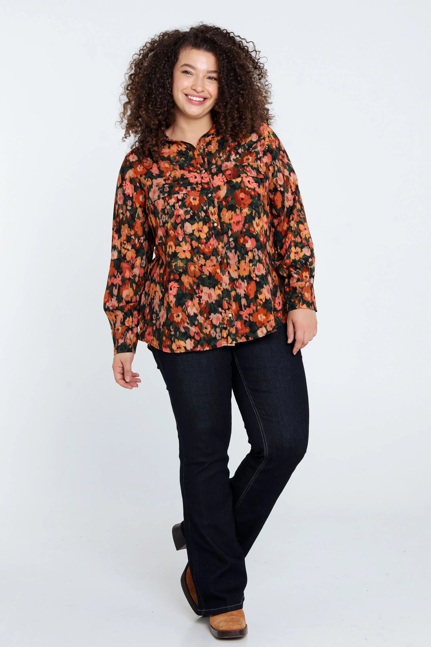 Hemd in viscose met motief van vage bloemen - Image 7
