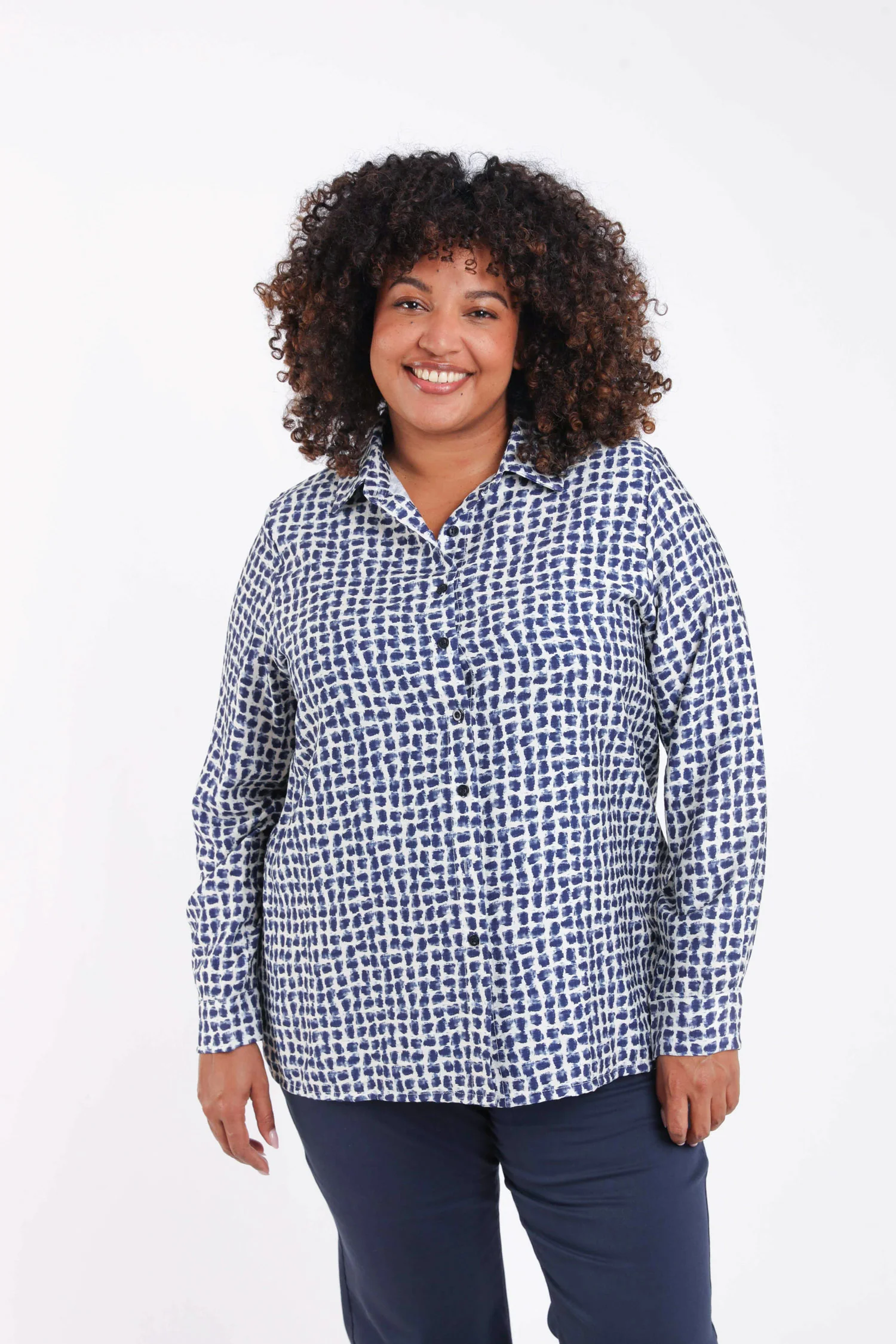 Blouse van viscose met grafische print