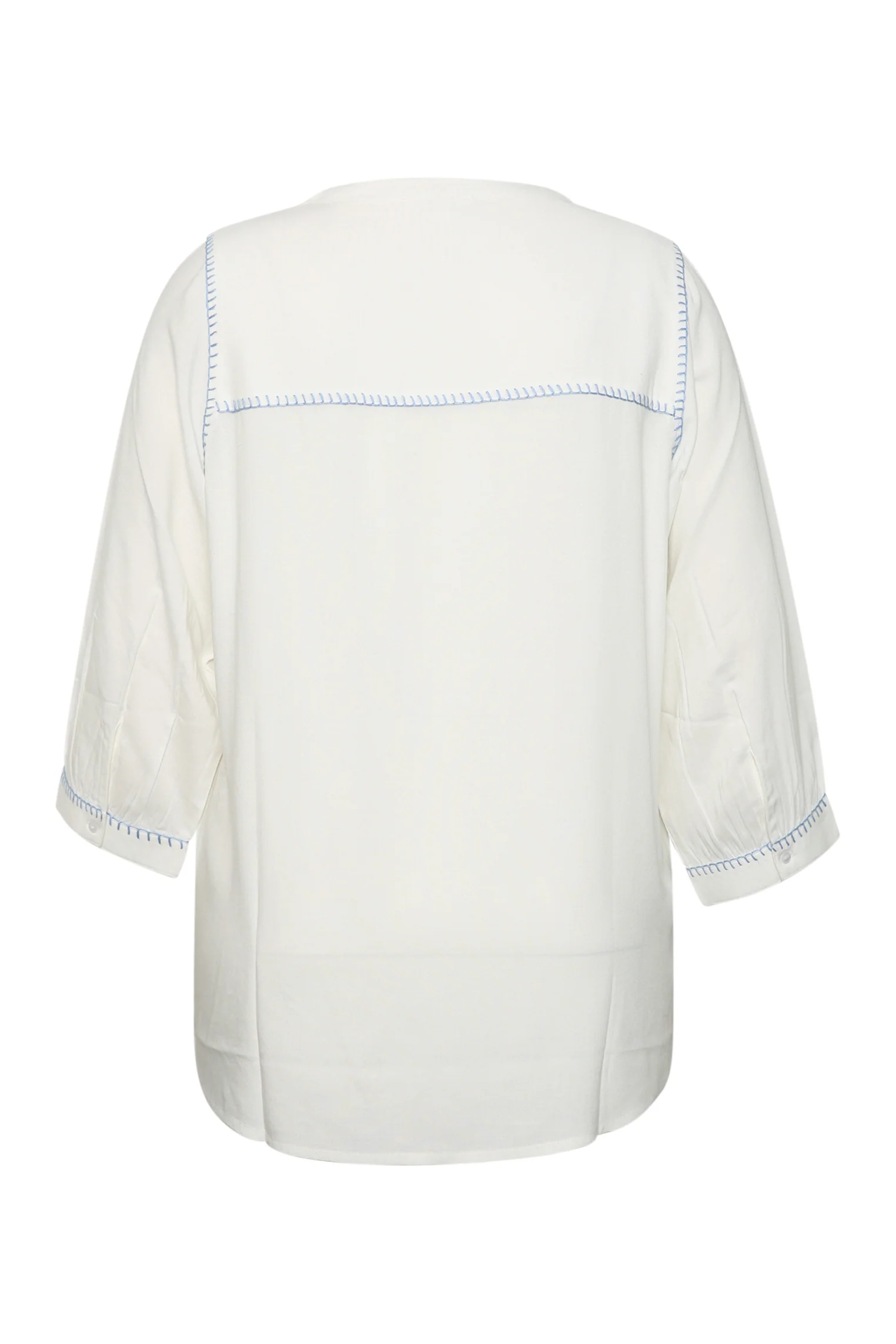 Blouse van effen viscose met palmboom borduurwerk - Image 2