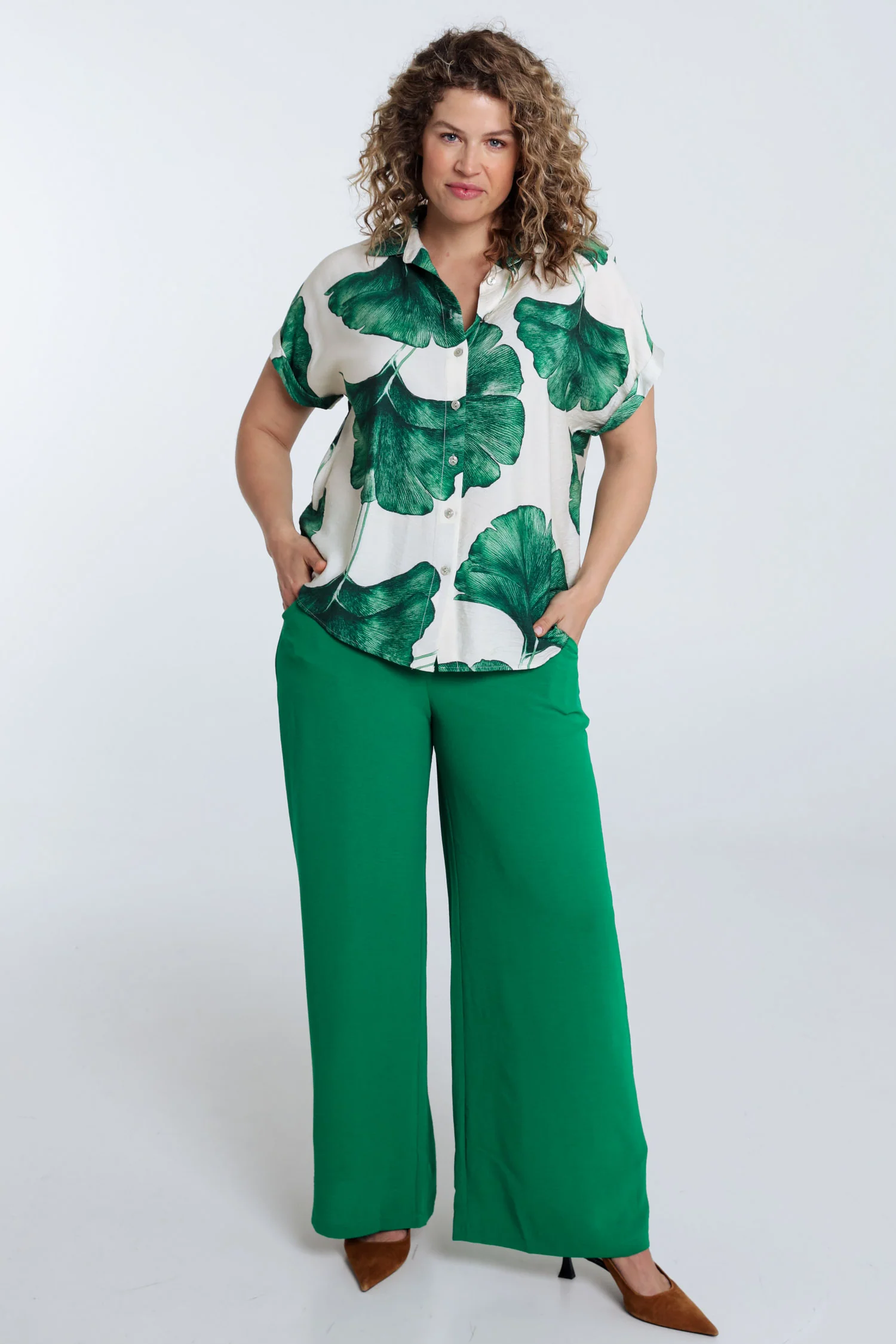 Blouse met bladerenprint - Image 29