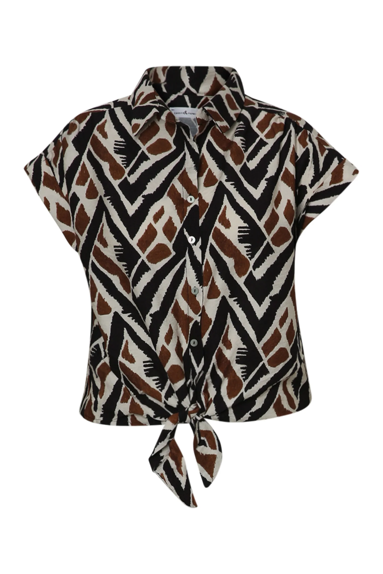 Blouse geknoopt in viscose met etnisch patroon - Image 10