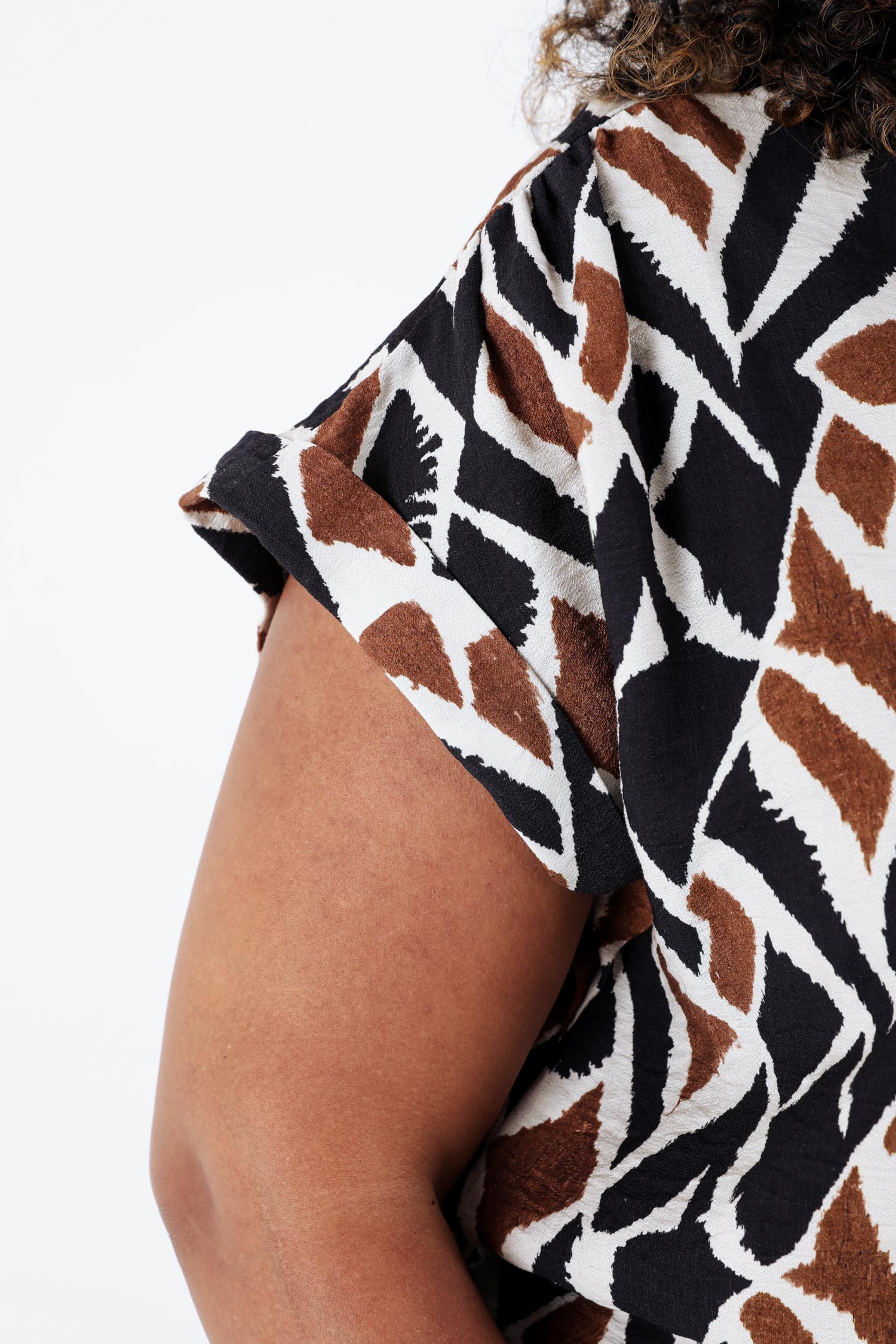 Blouse geknoopt in viscose met etnisch patroon - Image 6