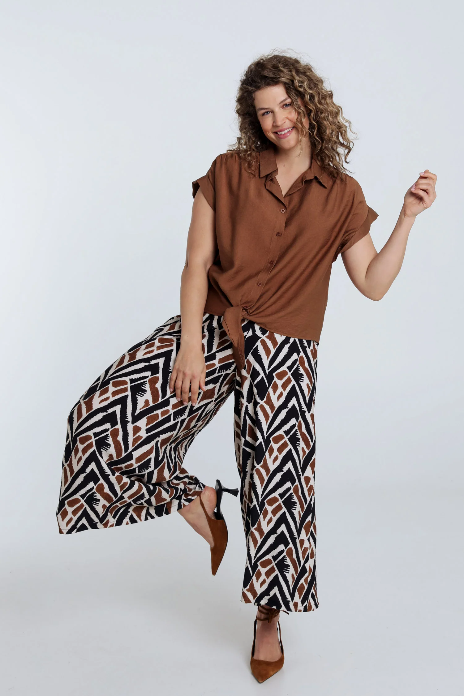 Knopenblouse van effen viscose - Image 18