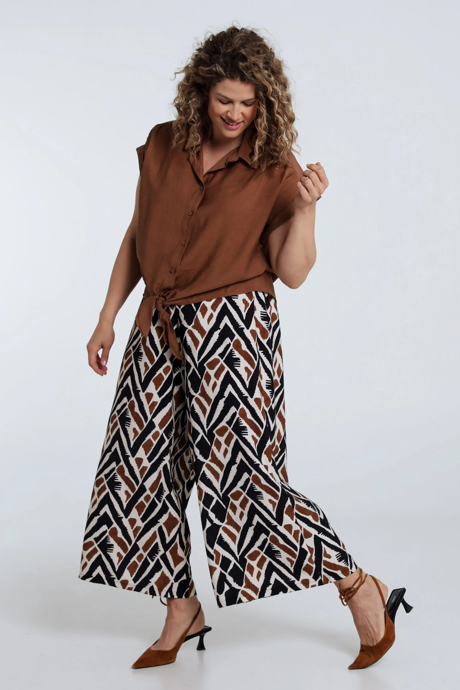 Knopenblouse van effen viscose - Image 20