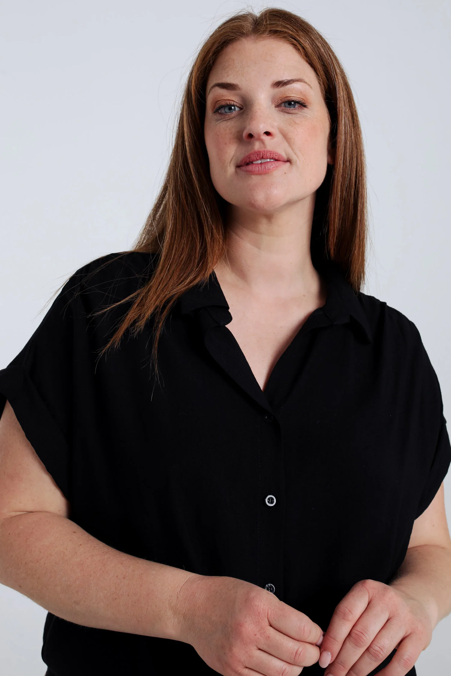Knopenblouse van effen viscose - Image 3