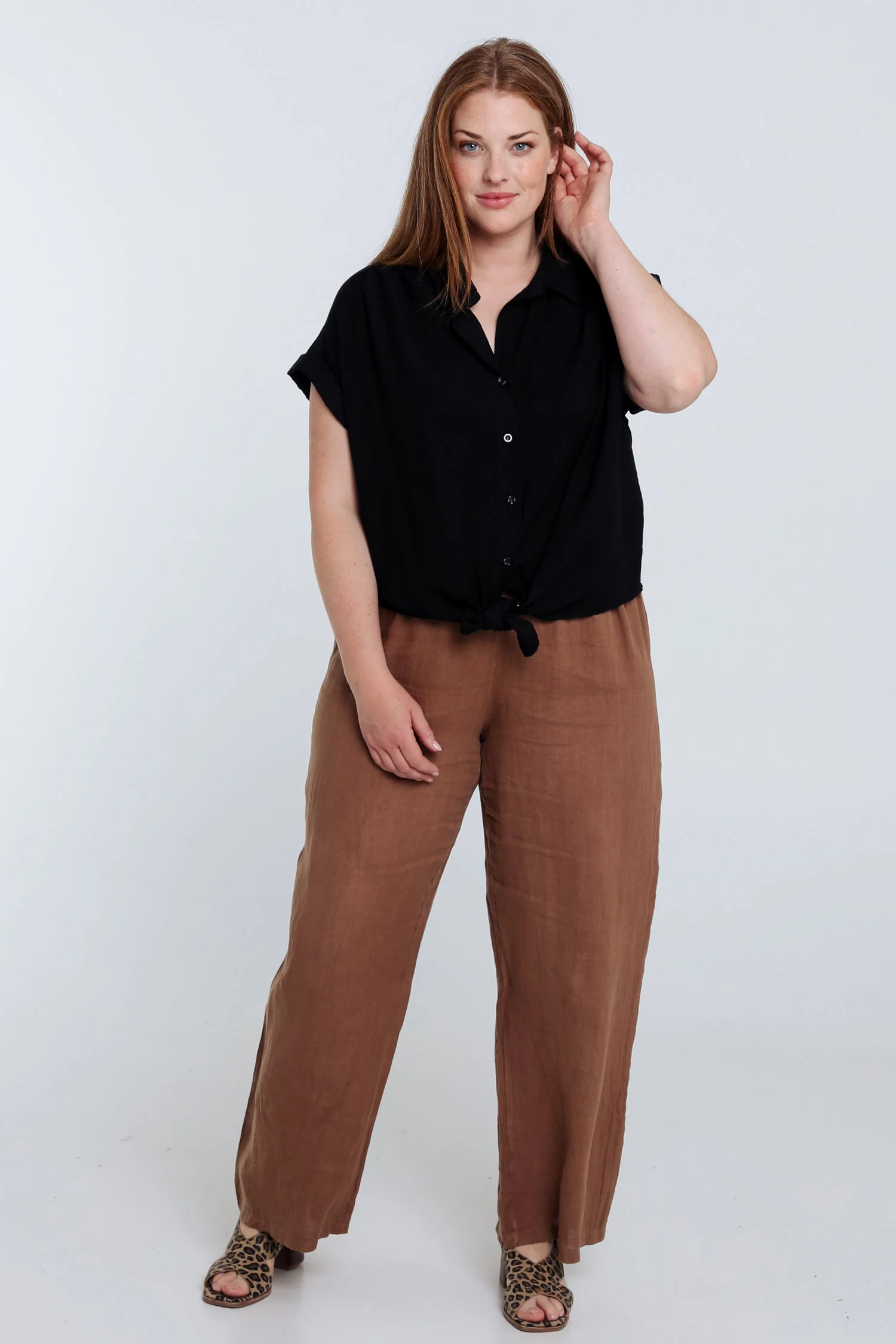 Knopenblouse van effen viscose - Image 8