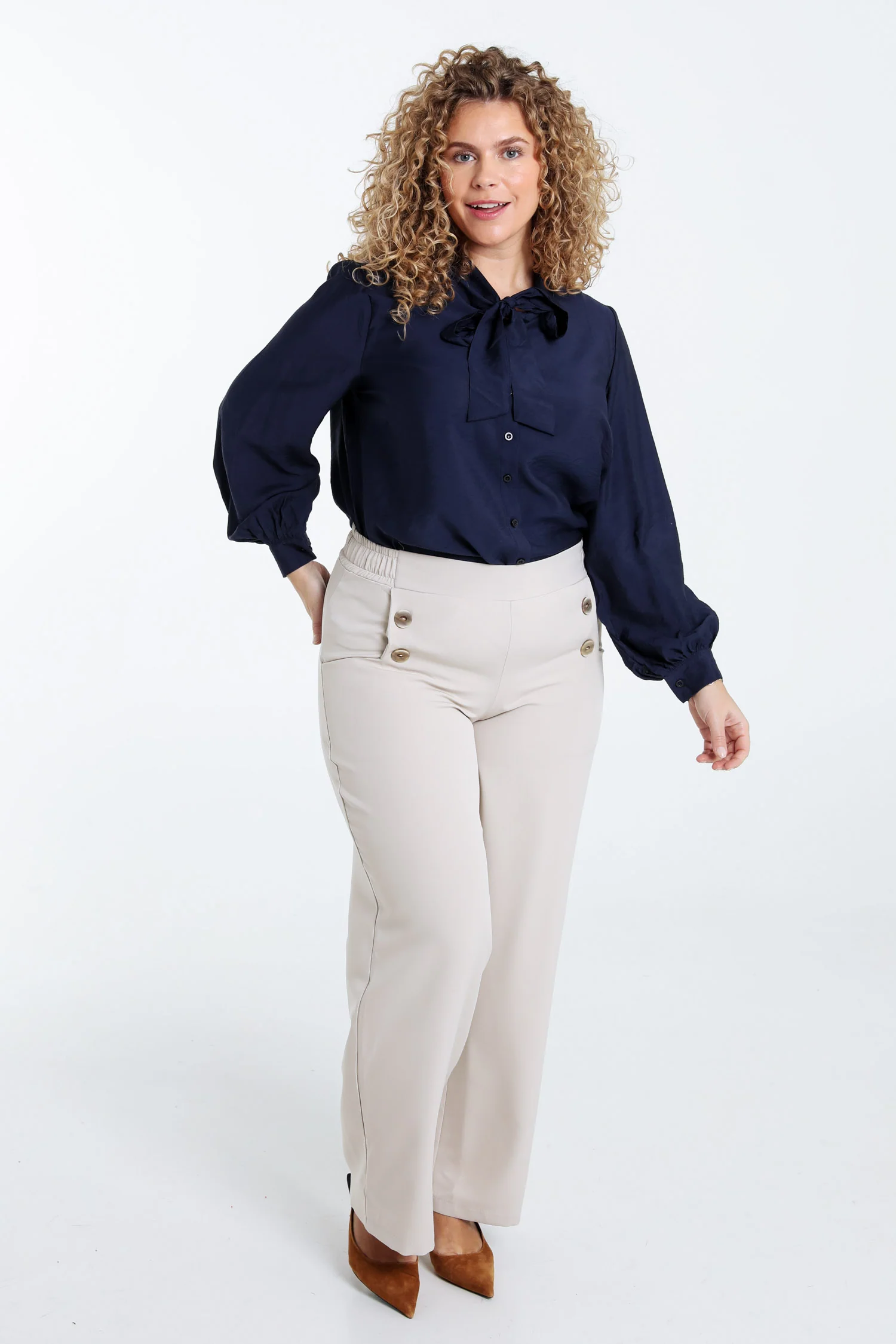 Effen blouse met strik - Image 8