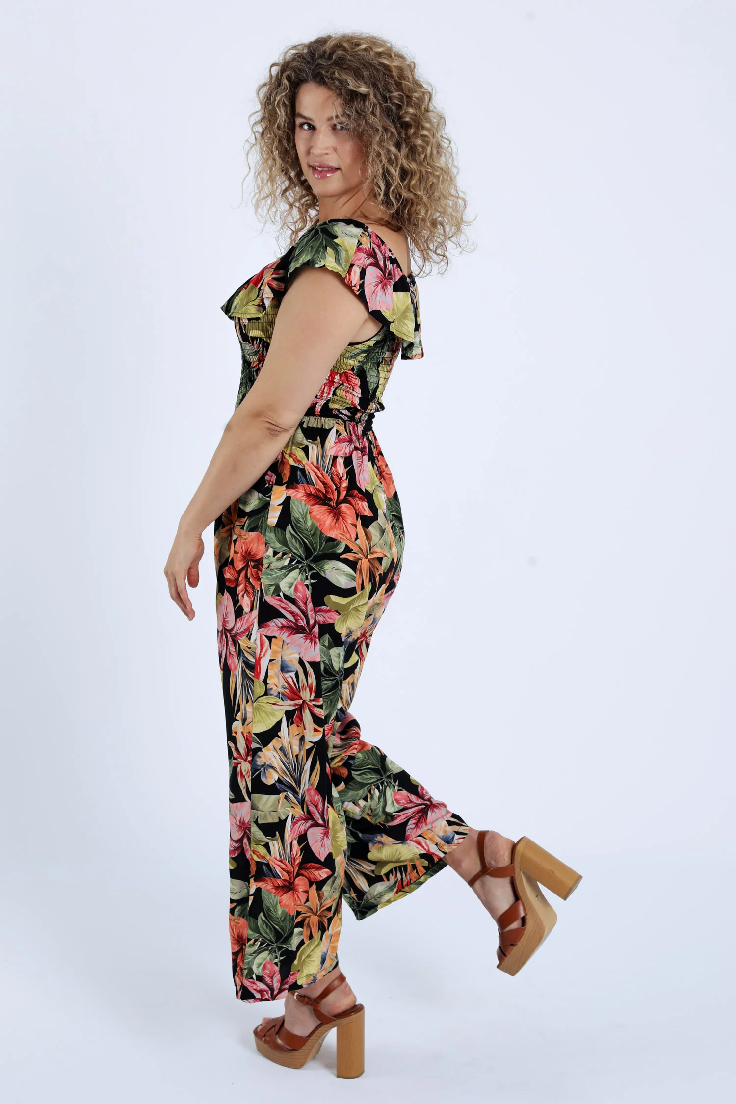 Overall van viscose met bloemenprint en ruffles - Image 2