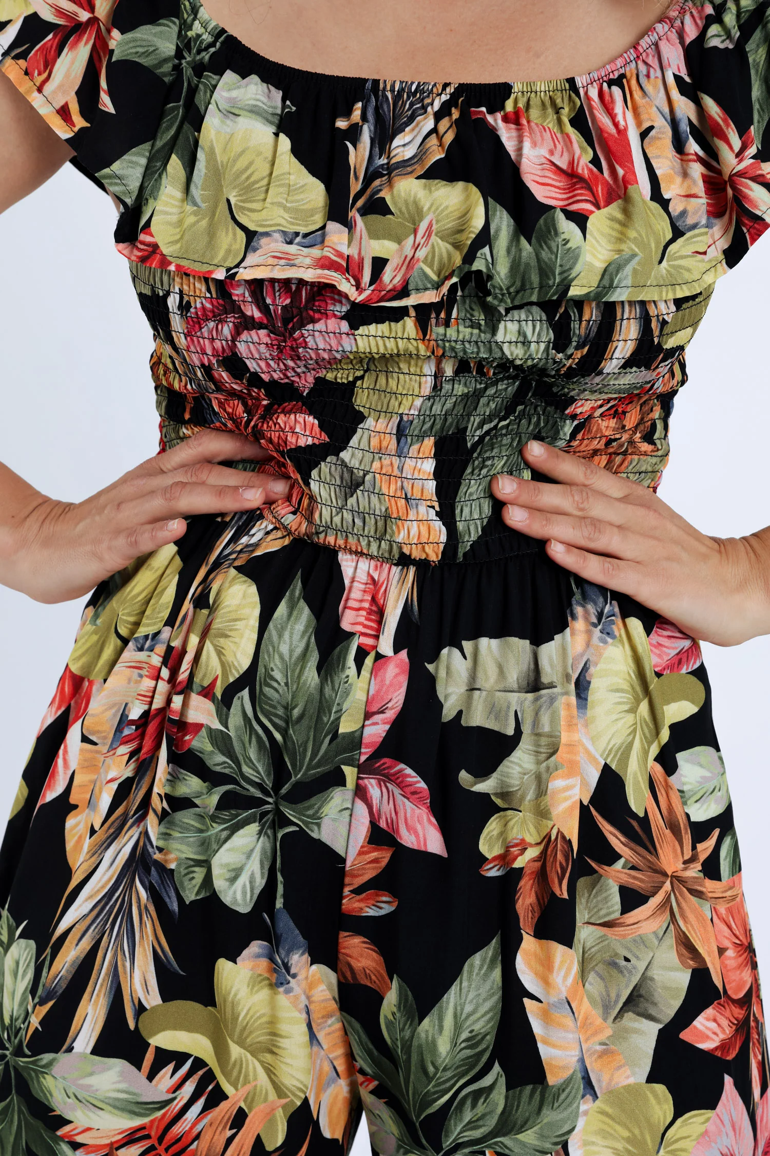 Overall van viscose met bloemenprint en ruffles - Image 4