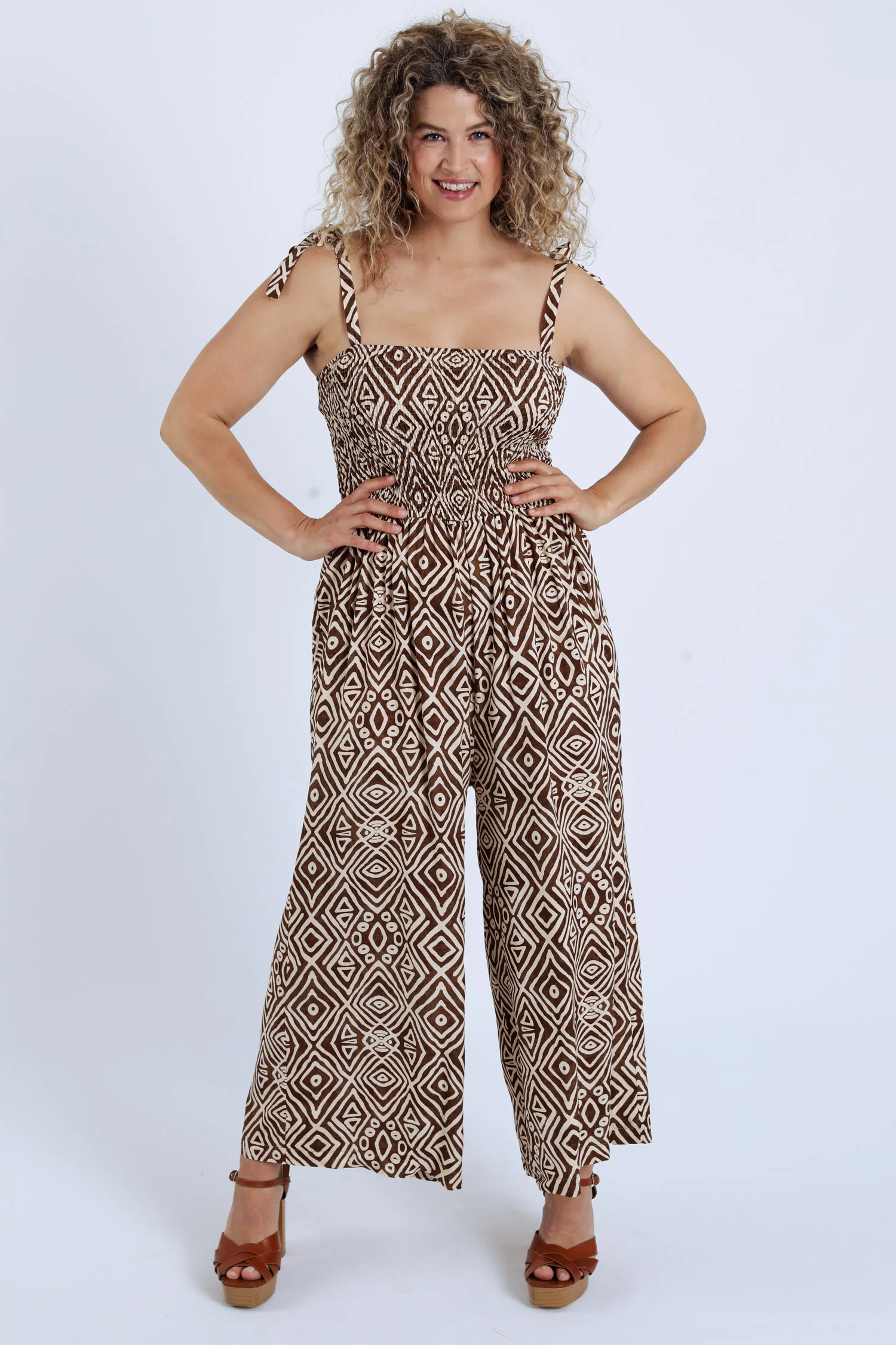 Overall van viscose met etnische print smock - Image 8