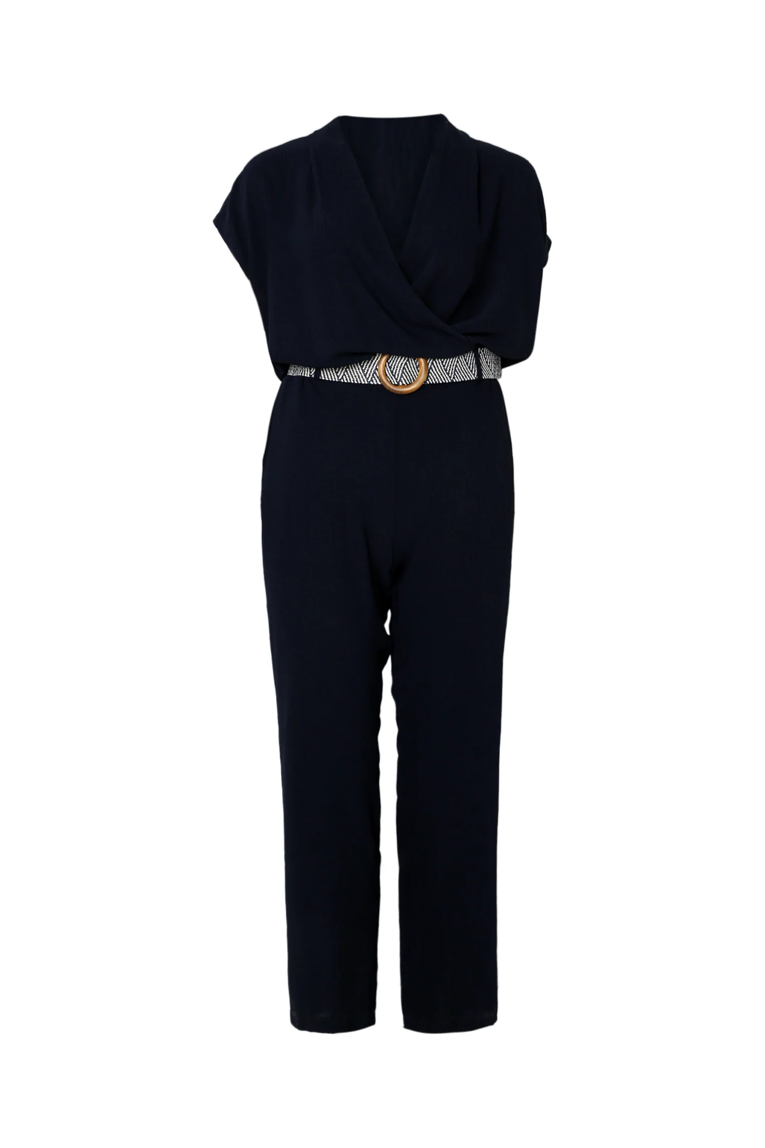 Eénkleurige jumpsuit met riem - Image 10