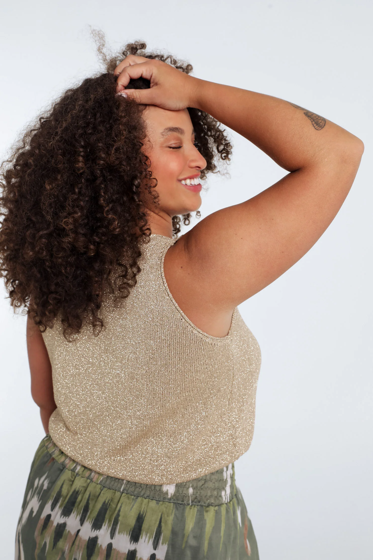 Uni gebreide top met lurex - Image 3