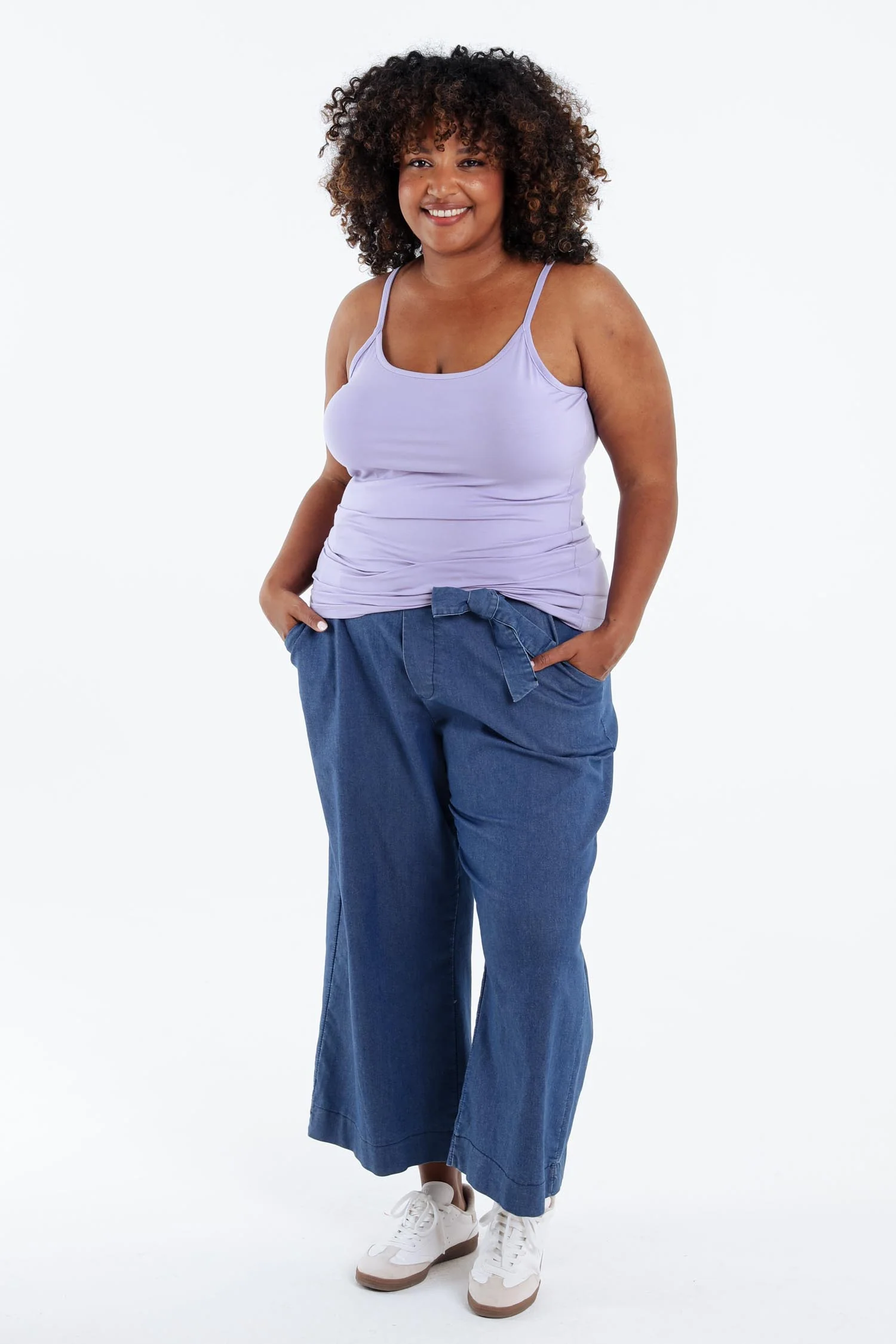 Top met fijne bandjes van uni viscose - Image 18