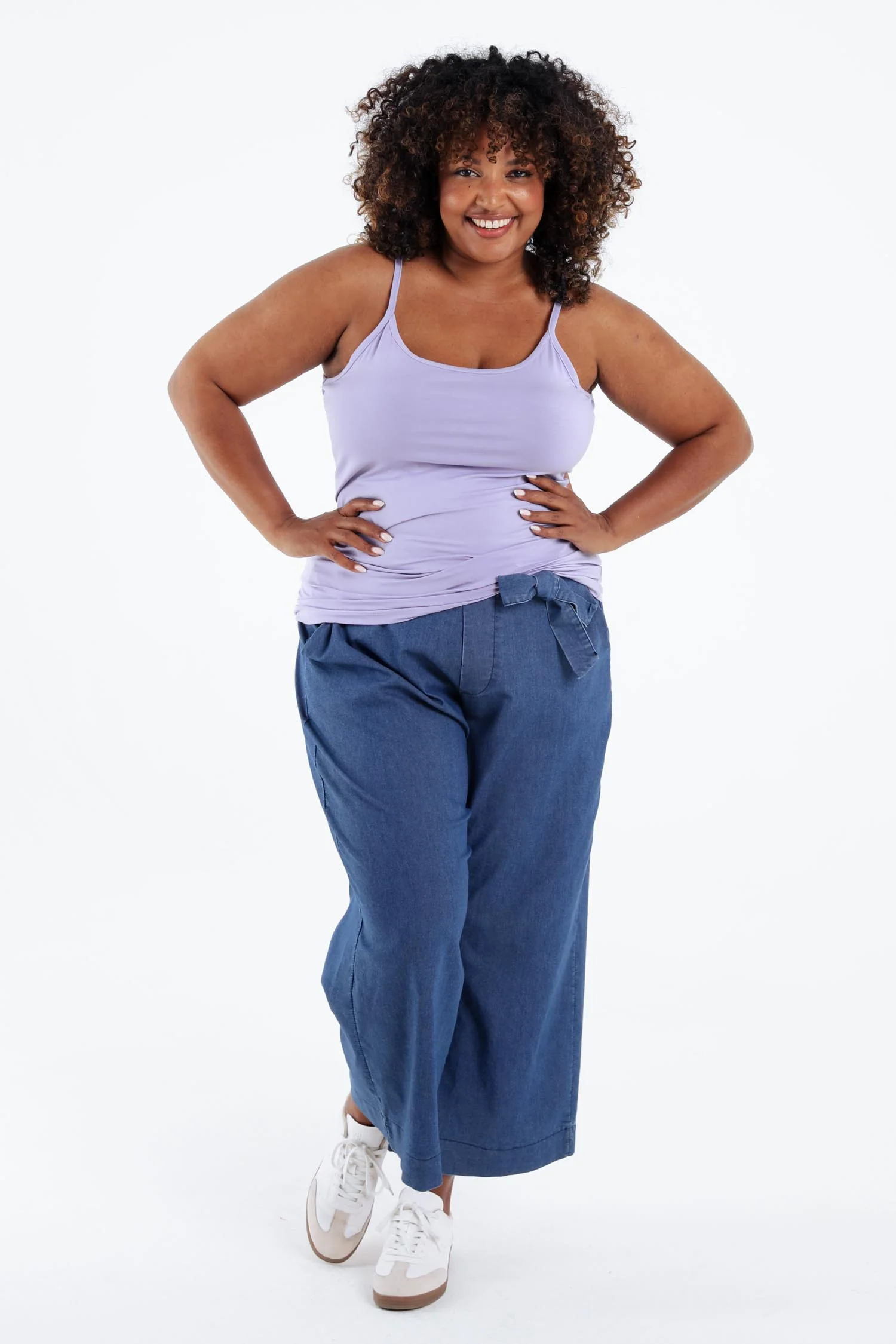 Top met fijne bandjes van uni viscose - Image 19