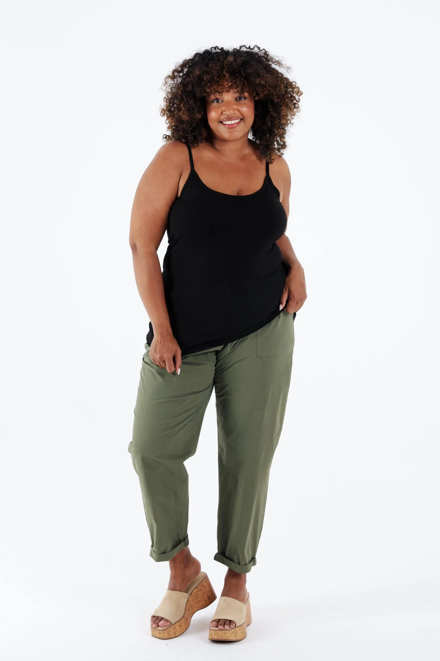 Top met fijne bandjes van uni viscose - Image 39