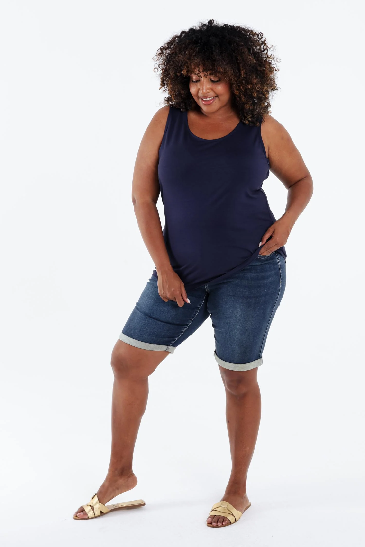 Effen tanktop van viscose - Image 5
